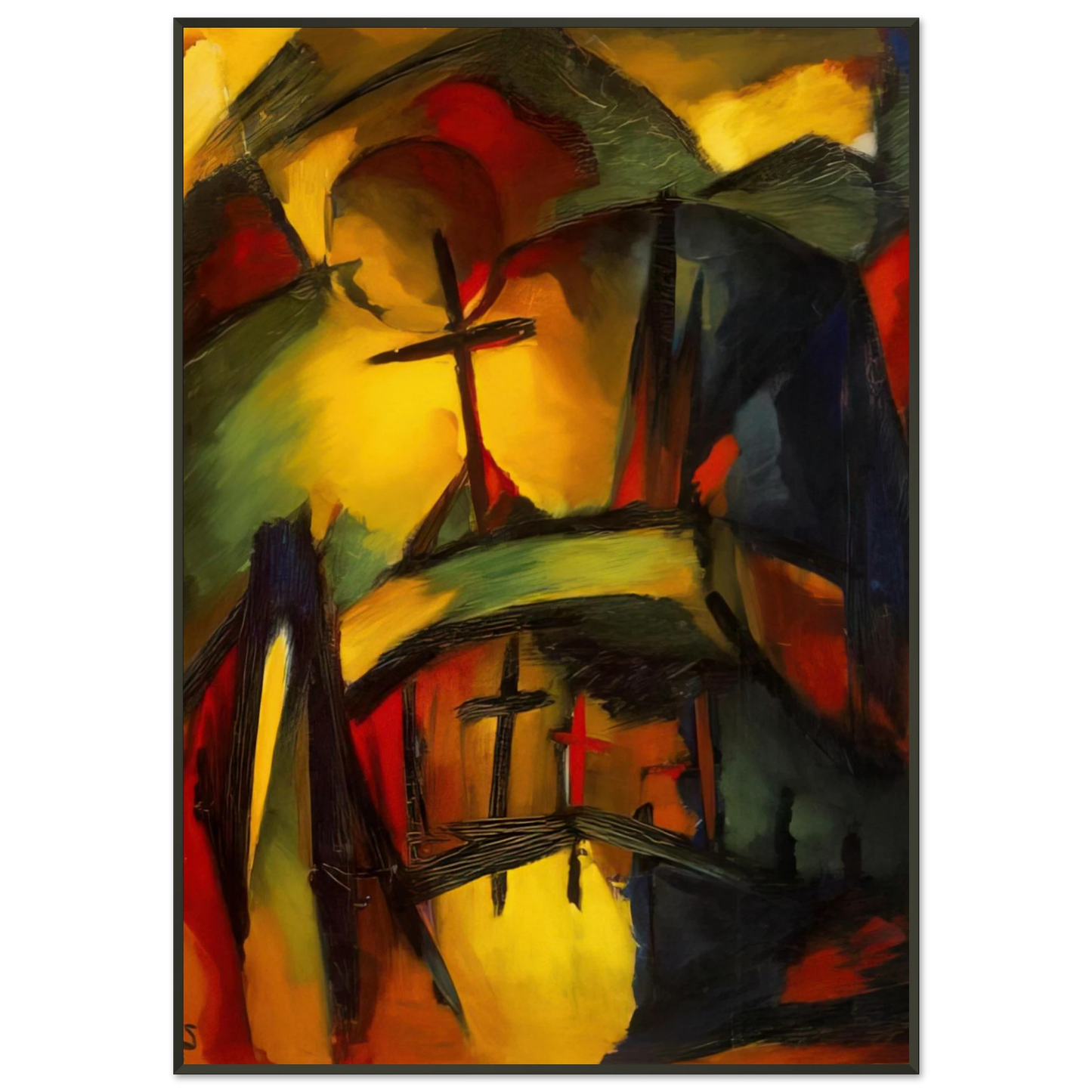 Kurt Schwitters MOUNTAIN GRAVEYARD 1919 Framed Art Print - Aluminum Frame - 21x29.7 cm / 8x12"