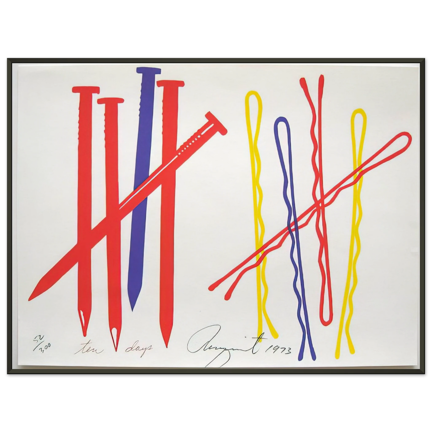 James Rosenquist Ten Days Framed Art Print - Aluminum Frame - 60x80 cm / 24x32 inches