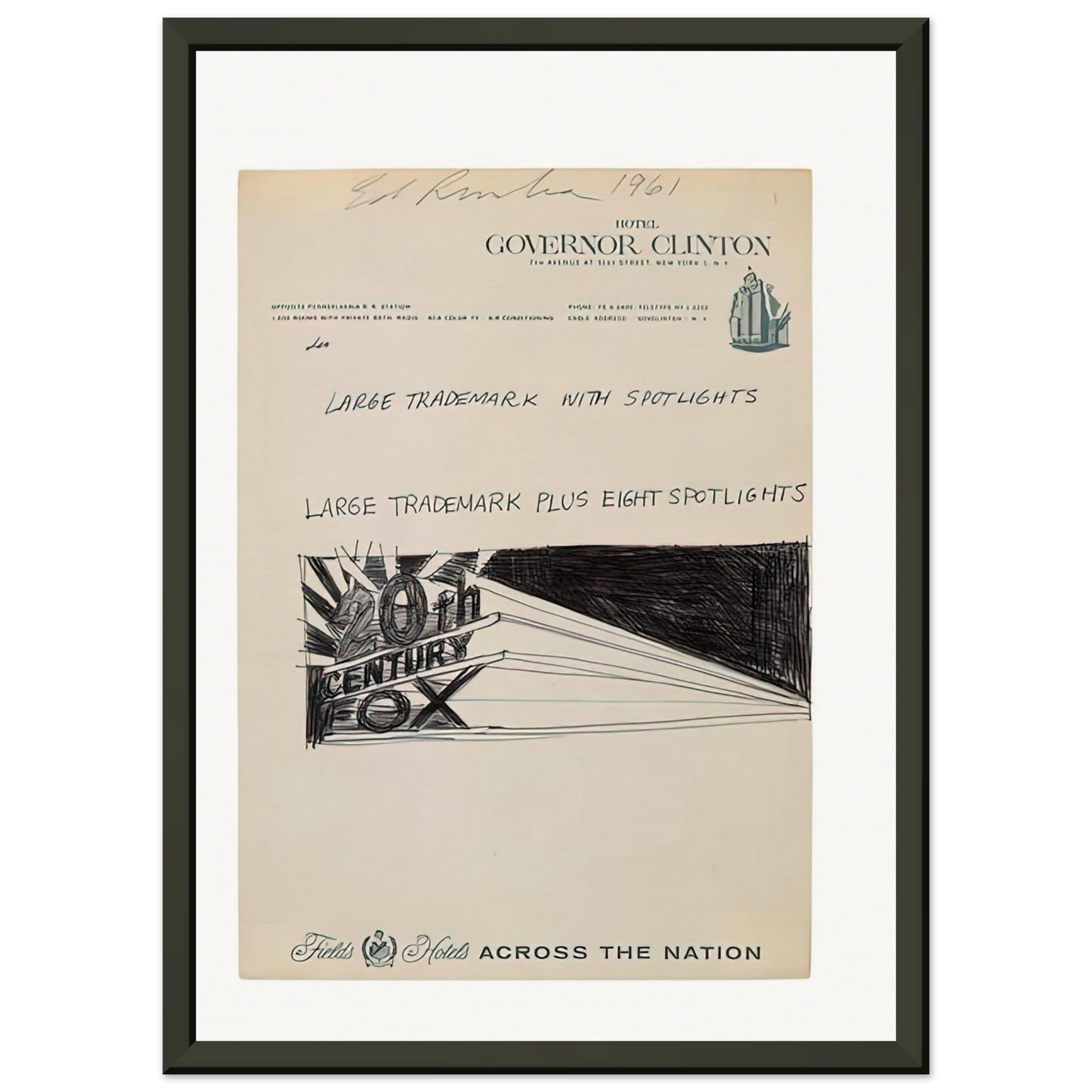 Edward Ruscha TRADEMARCK SKETCH 1961 Framed Art Print - Aluminum Frame - 60x80 cm / 24x32 inches