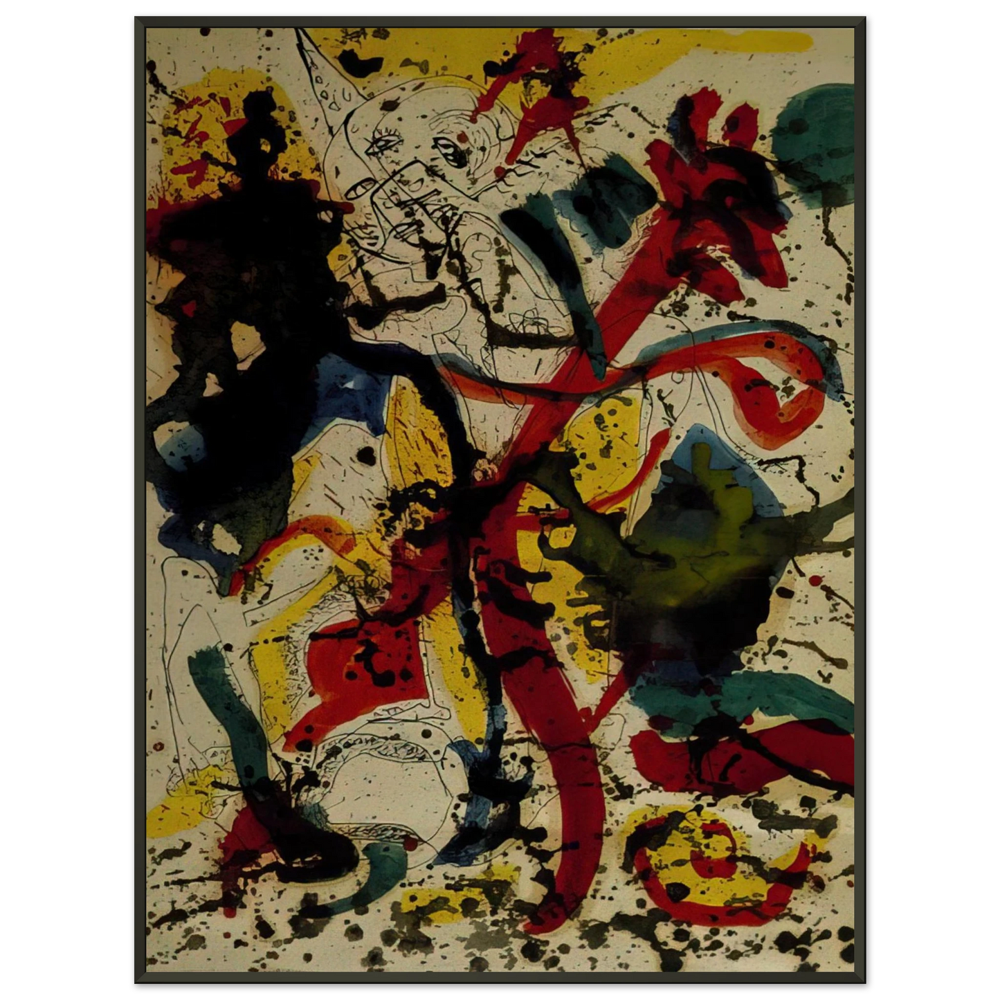Jackson Pollock UNTITLED 1944 Framed Art Print - Aluminum Frame - 40x50 cm / 16x20 inches