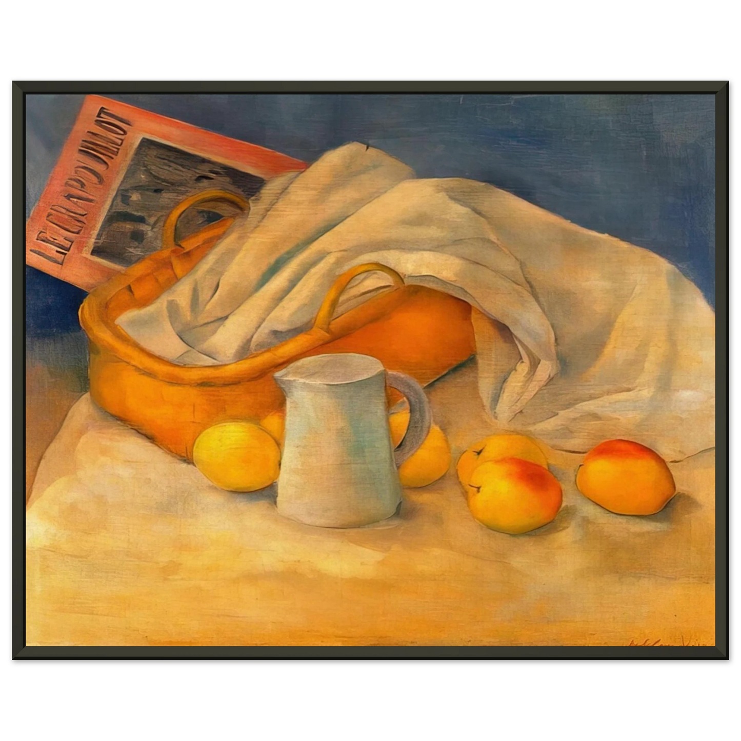 Esteban Vicente STILL LIFE WITH LE CRAPOUILLOT 1925 Framed Art Print - Aluminum Frame - 60x80 cm / 24x32 inches