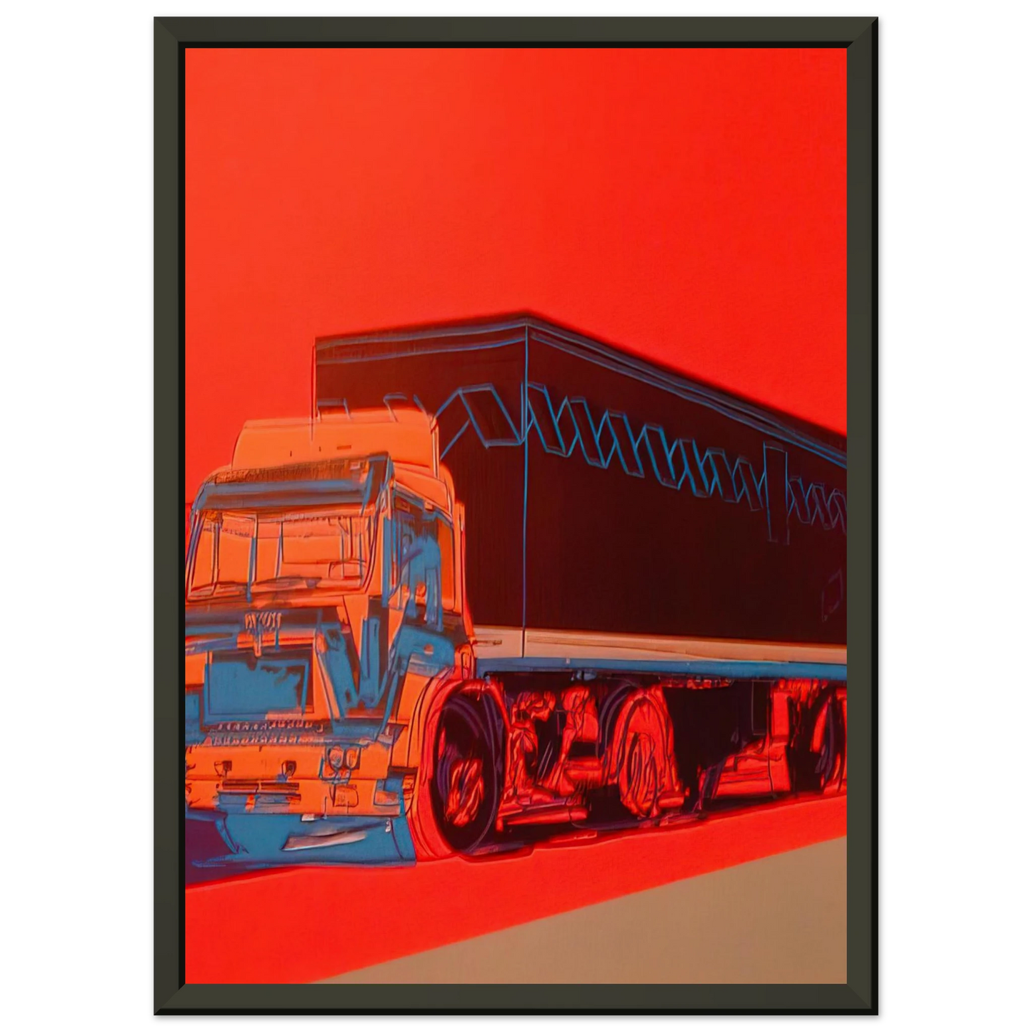 Andy Warhol Truck Announcement Framed Art Print - Aluminum Frame - 70x100 cm / 28x40 inches
