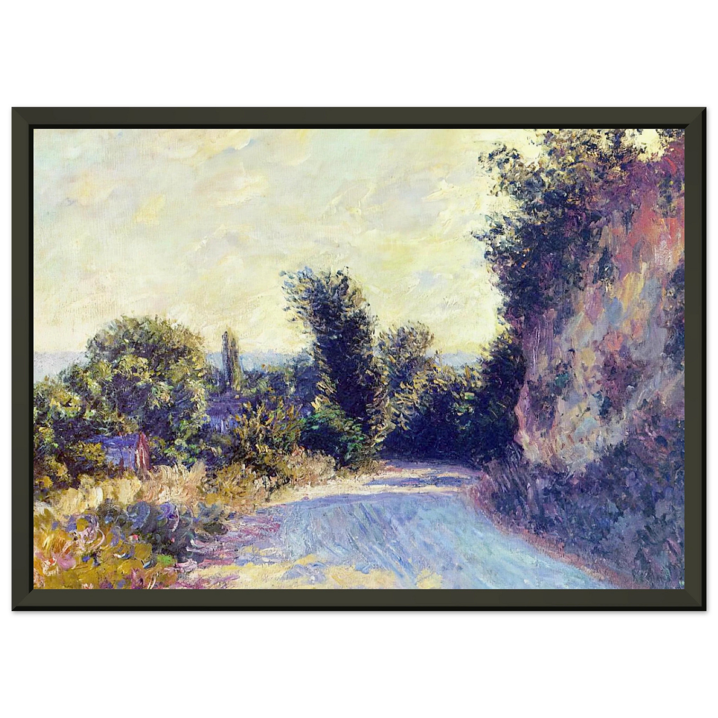 claude monet  Road near Giverny 02 Framed Art Print  - Aluminum Frame - 60x80 cm / 24x32 inches