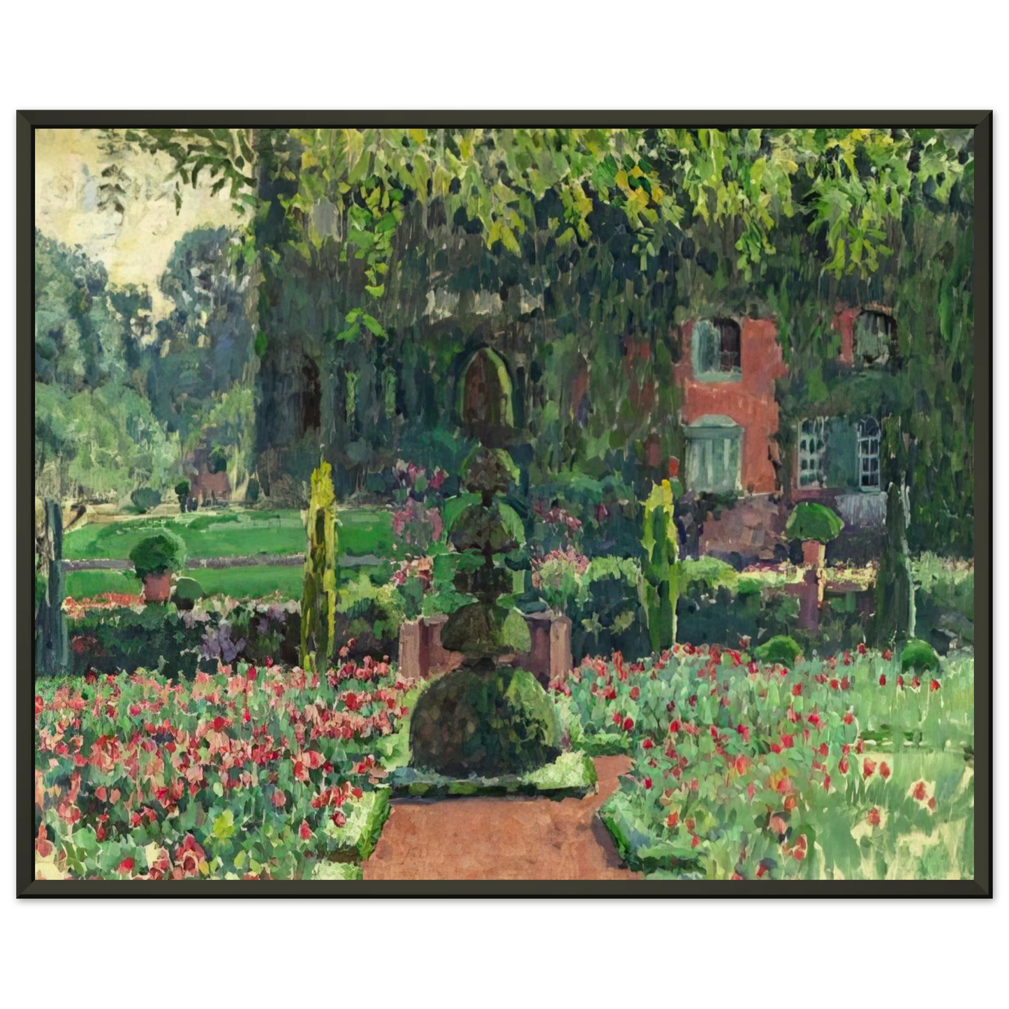 Theo van Rysselberghe GARDEN IN SUMMER 1924 Framed Art Print - Aluminum Frame - 40x50 cm / 16x20 inches