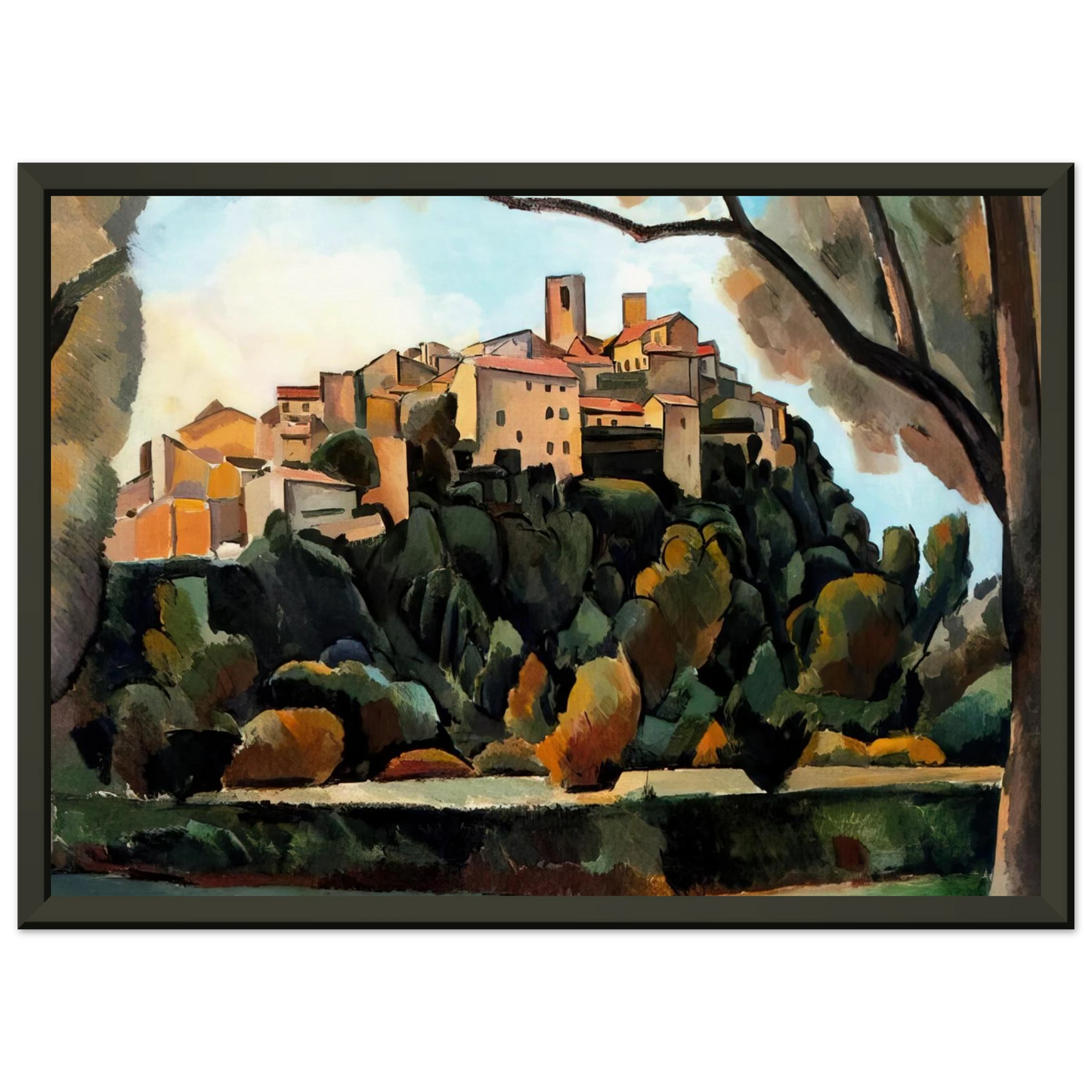 Andre Derain VISTA DE SAINT PAUL DE VENCE 1910 Framed Art Print - Aluminum Frame - 60x80 cm / 24x32 inches
