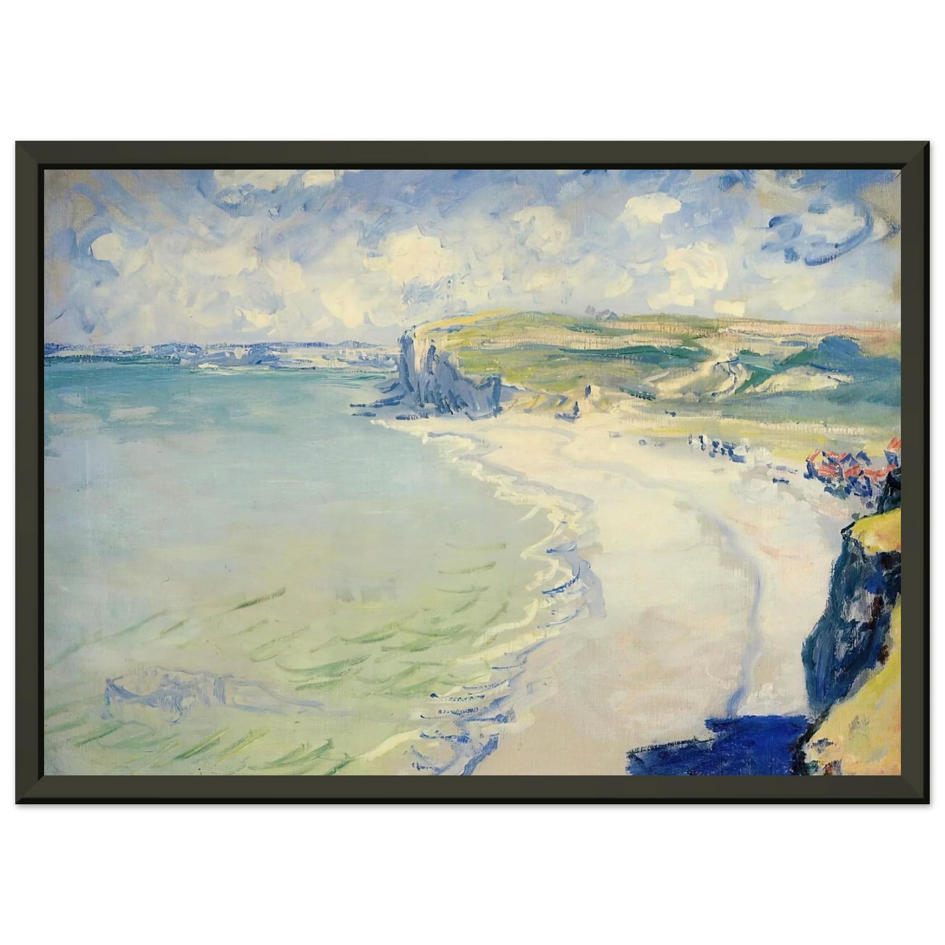 claude monet  The Beach at Pourville Framed Art Print  - Aluminum Frame - 40x50 cm / 16x20 inches