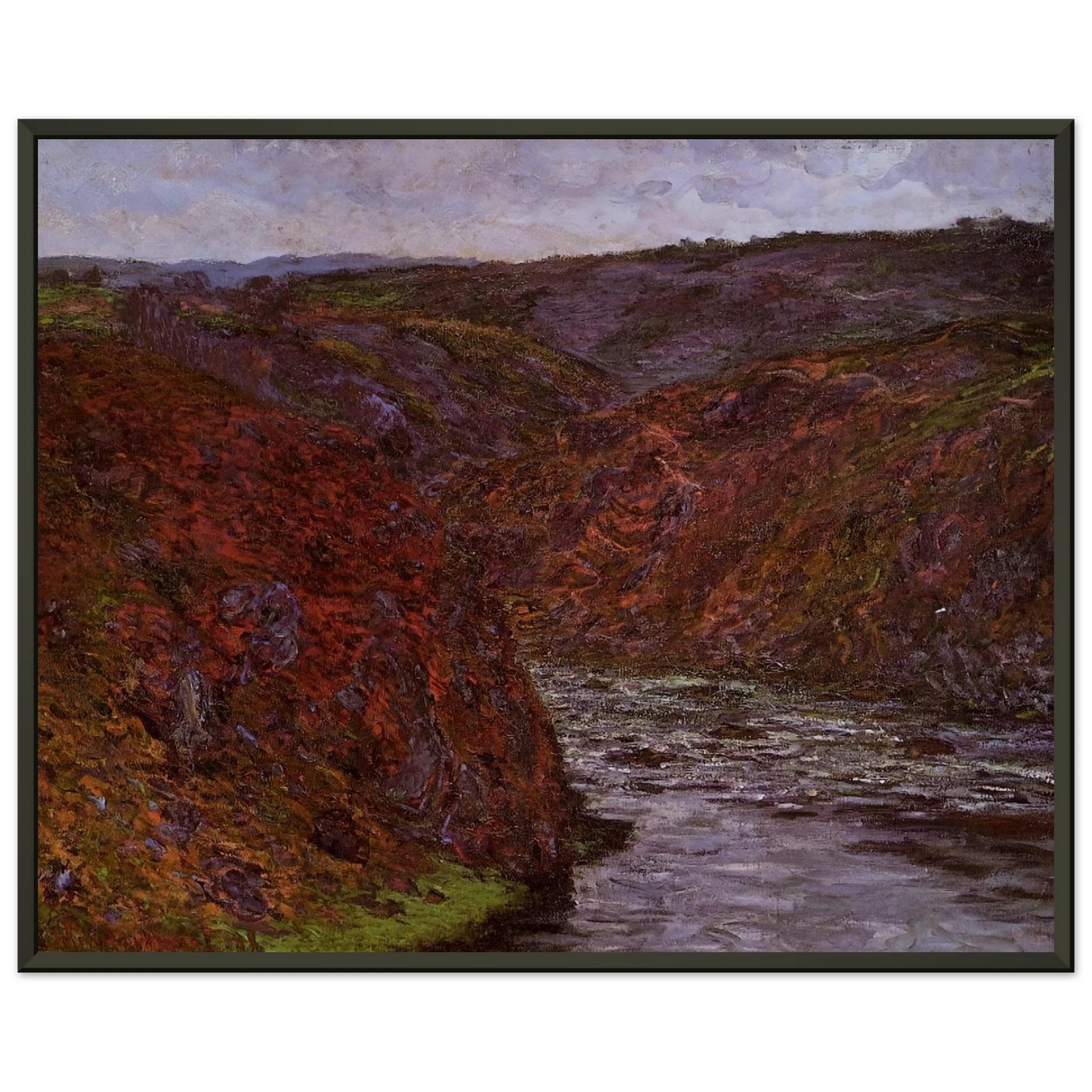 claude monet Valley of the Creuse Grey Sky Framed Art Print - Aluminum Frame - 40x50 cm / 16x20 inches