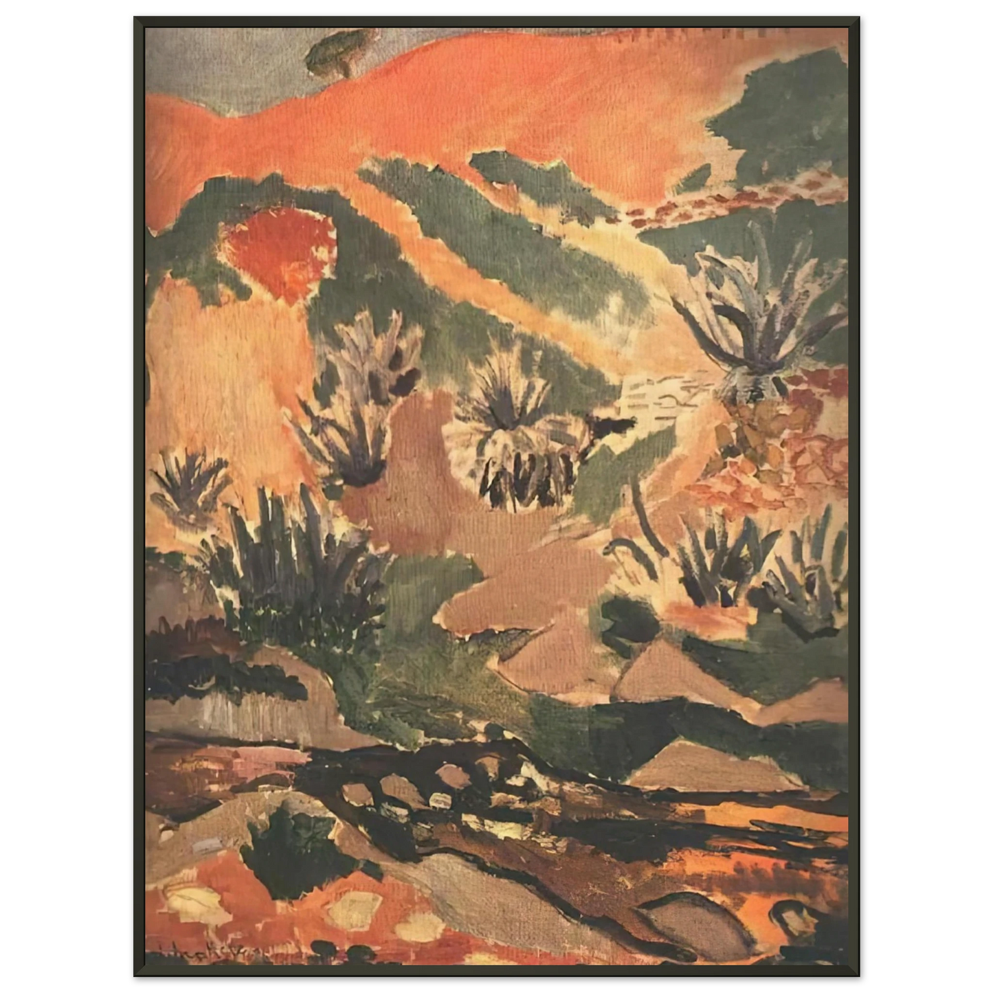Henri Matisse LANDSCAPE WITH BROOK BROOK WITH ALOES 1907 Framed Art Print - Aluminum Frame - 70x100 cm / 28x40 inches