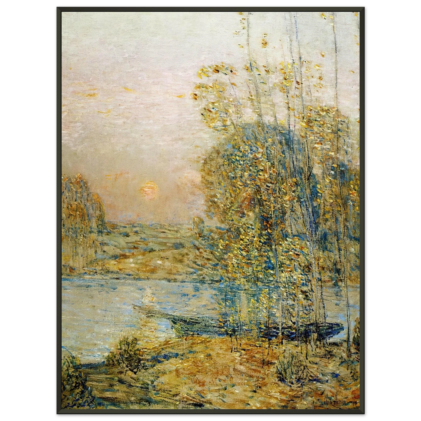 Childe Hassam Late Afternoon aka Sunset Framed Art Print - Aluminum Frame - 40x50 cm / 16x20 inches