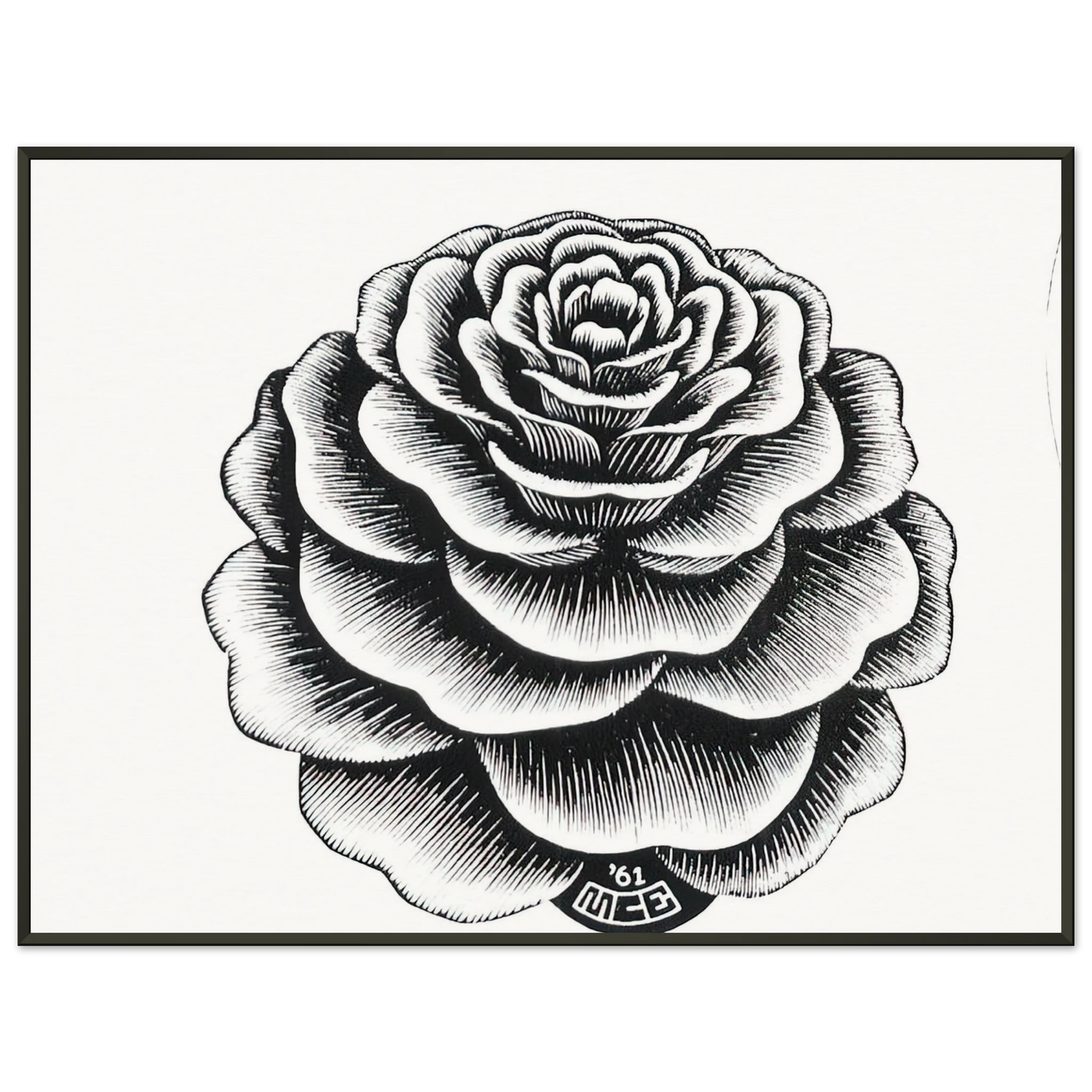 MC Escher  FLOWER 1 Framed Art Print  - Aluminum Frame - 60x80 cm / 24x32 inches