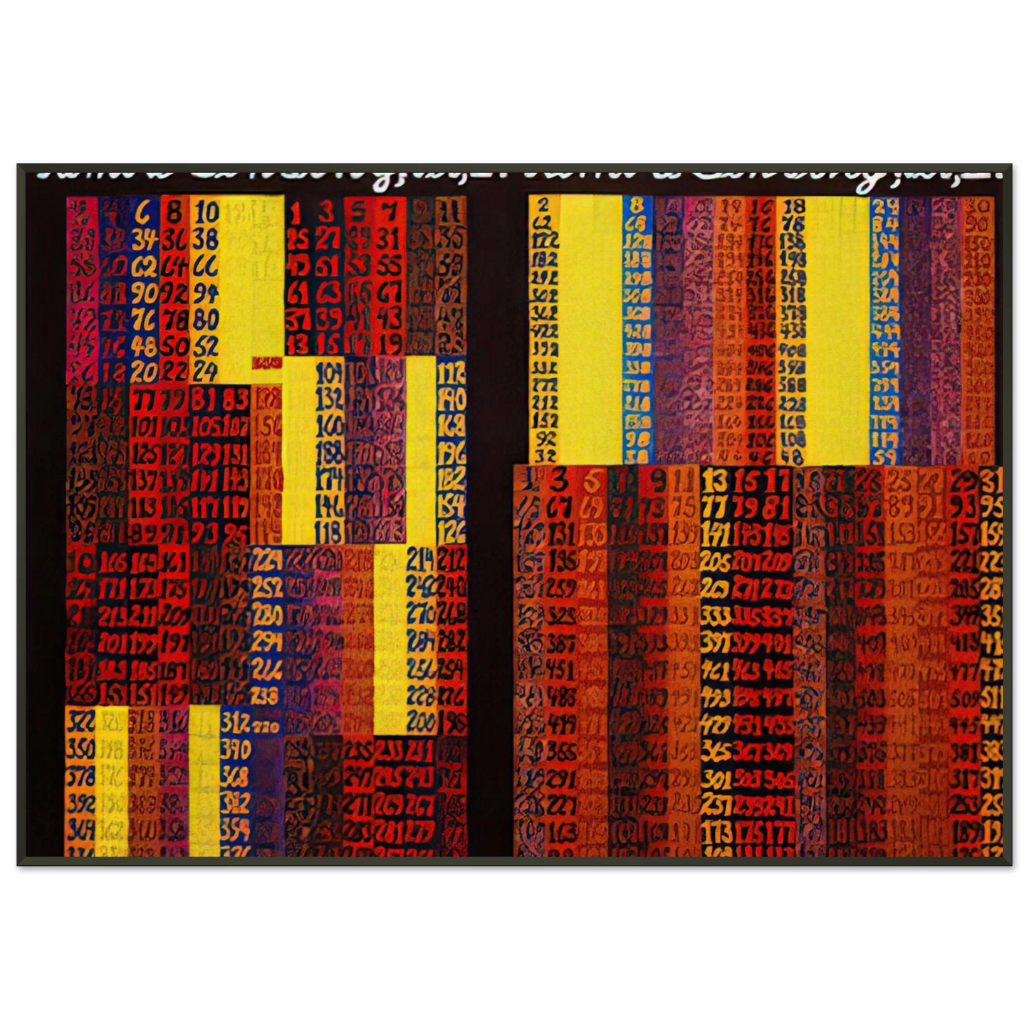 Alfred Jensen Remote Sensing Per I II 1979 Framed Art Print - Aluminum Frame - 21x29.7 cm / 8x12"
