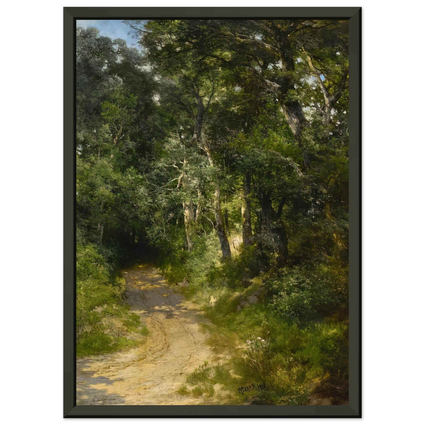 Thomas Moran Cockington Lane near Torquay England Framed Art Print - Aluminum Frame - 60x80 cm / 24x32 inches