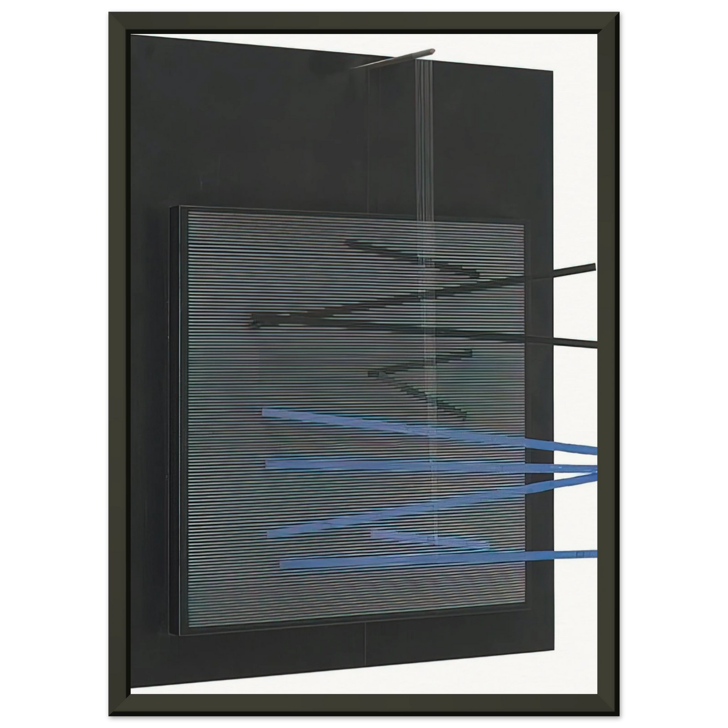 Jesus Rafael Soto PETITE VIBRATION BRIQUE ET NOIRE 1966 Framed Art Print - Aluminum Frame - 70x100 cm / 28x40 inches