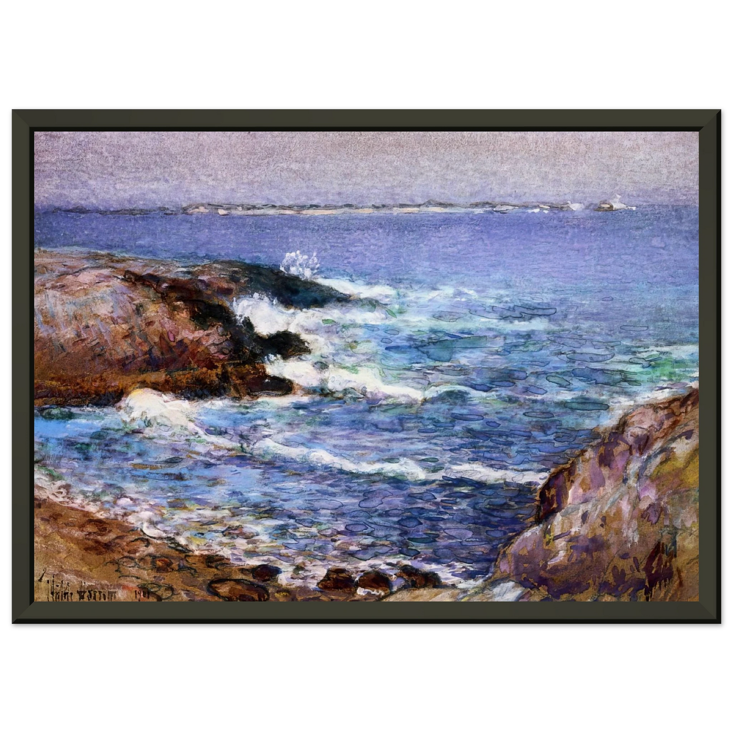 Childe Hassam Cannon Beach Oregon Framed Art Print - Aluminum Frame - 70x100 cm / 28x40 inches