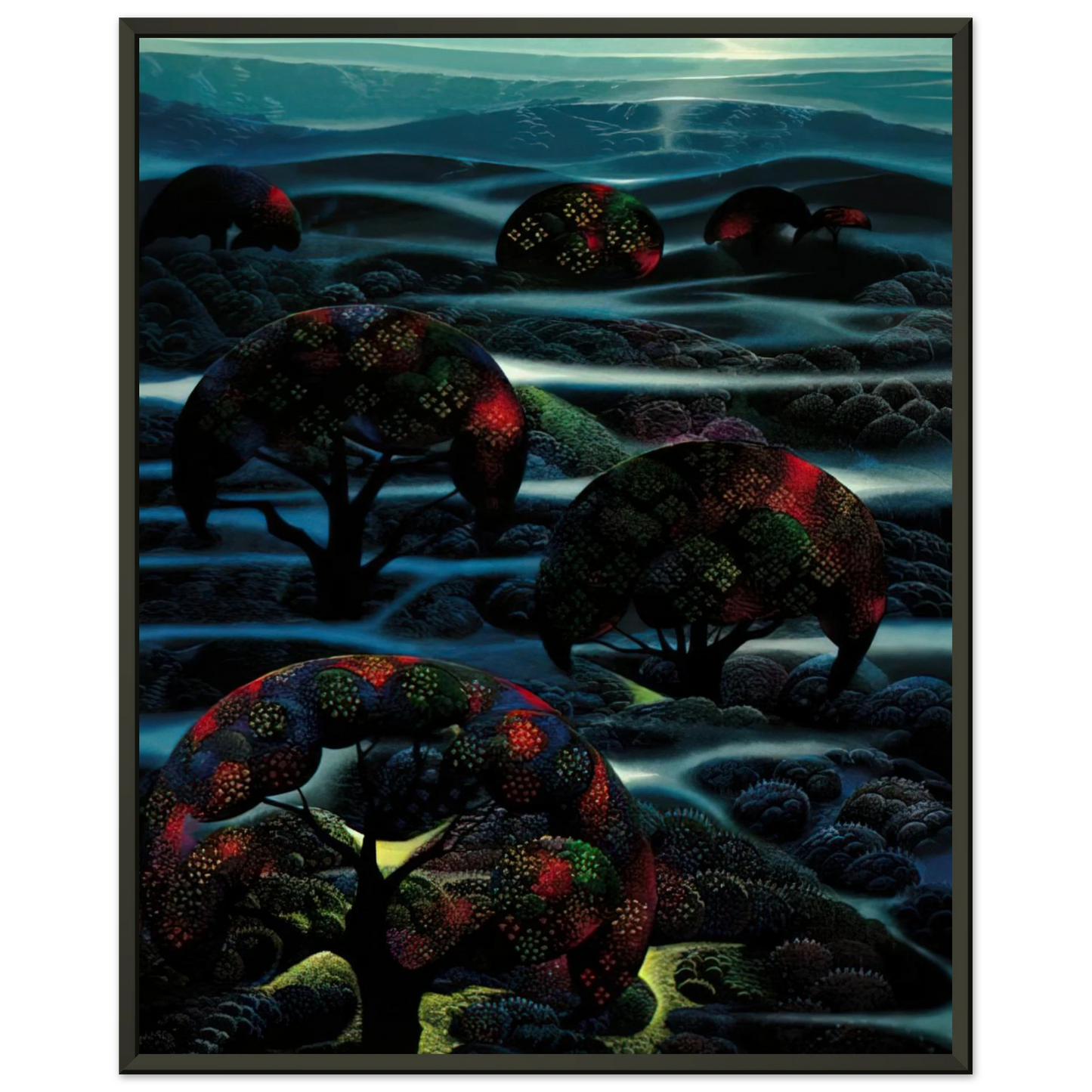 Eyvind Earle  Garden of Dreams Framed Art Print  - Aluminum Frame - 70x100 cm / 28x40 inches