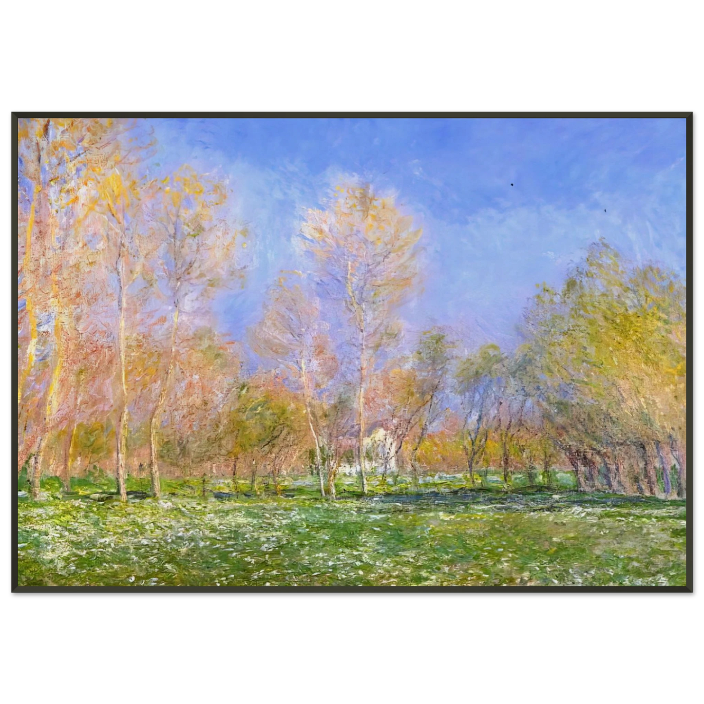 claude monet  Springtime in Giverny Framed Art Print  - Aluminum Frame - 21x29.7 cm / 8x12"
