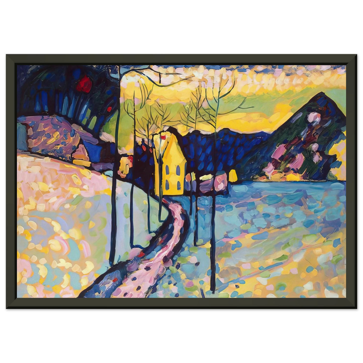 Wassily Kandinsky WINTER LANDSCAPE 1909 Framed Art Print - Aluminum Frame - 70x100 cm / 28x40 inches