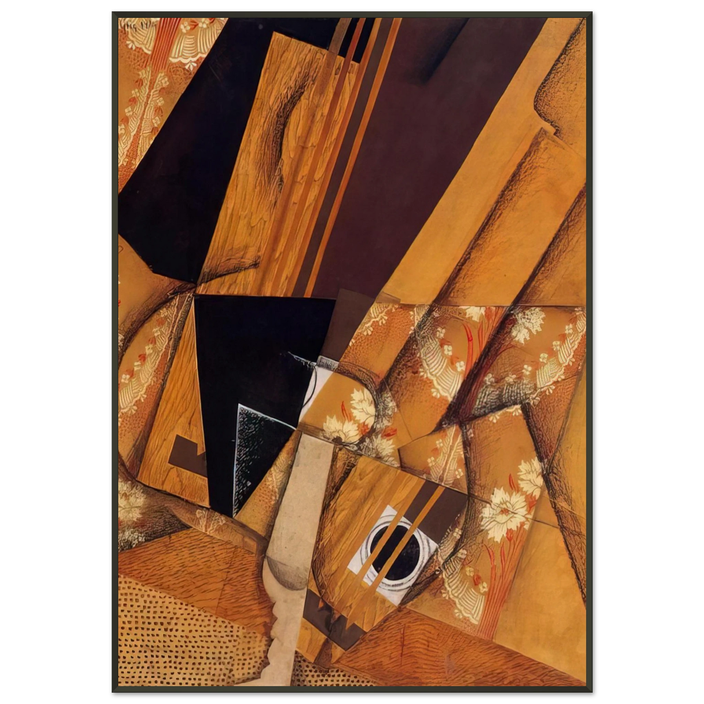Juan Gris GUITAR AND GLASS 1914 Framed Art Print - Aluminum Frame - 21x29.7 cm / 8x12"