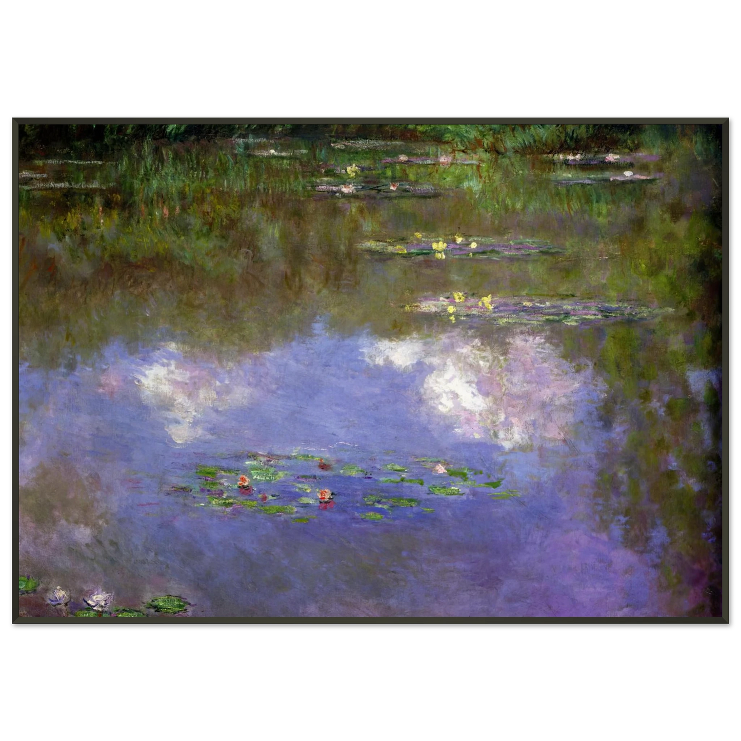 claude monet Water Lilies The Clouds Framed Art Print - Aluminum Frame - 21x29.7 cm / 8x12"
