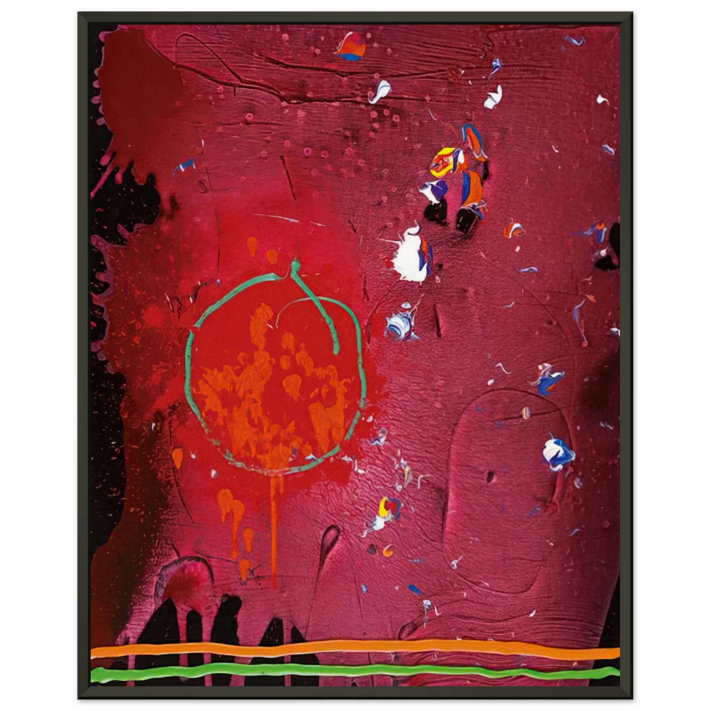 John Hoyland One Life 51107 2007 Framed Art Print - Aluminum Frame - 60x80 cm / 24x32 inches