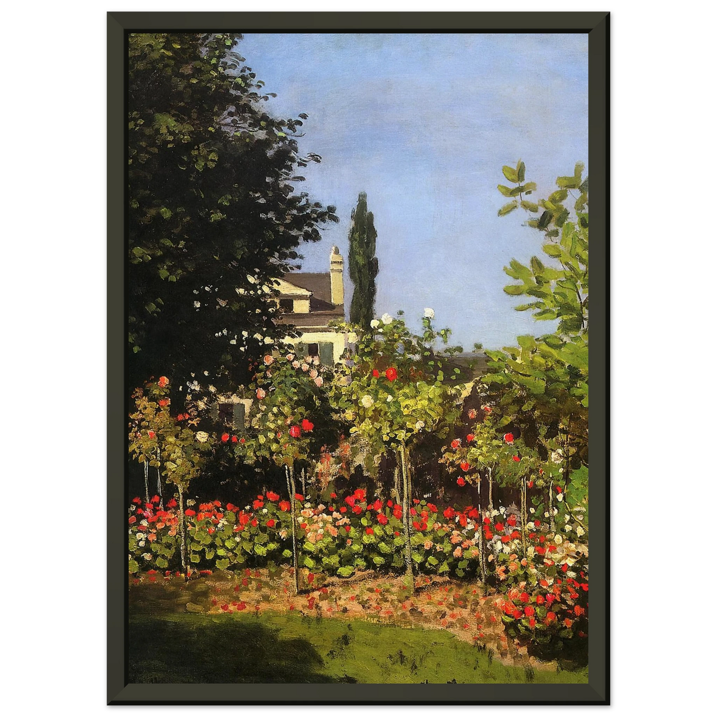 claude monet  Garden in Bloom at SainteAddresse Framed Art Print  - Aluminum Frame - 60x80 cm / 24x32 inches