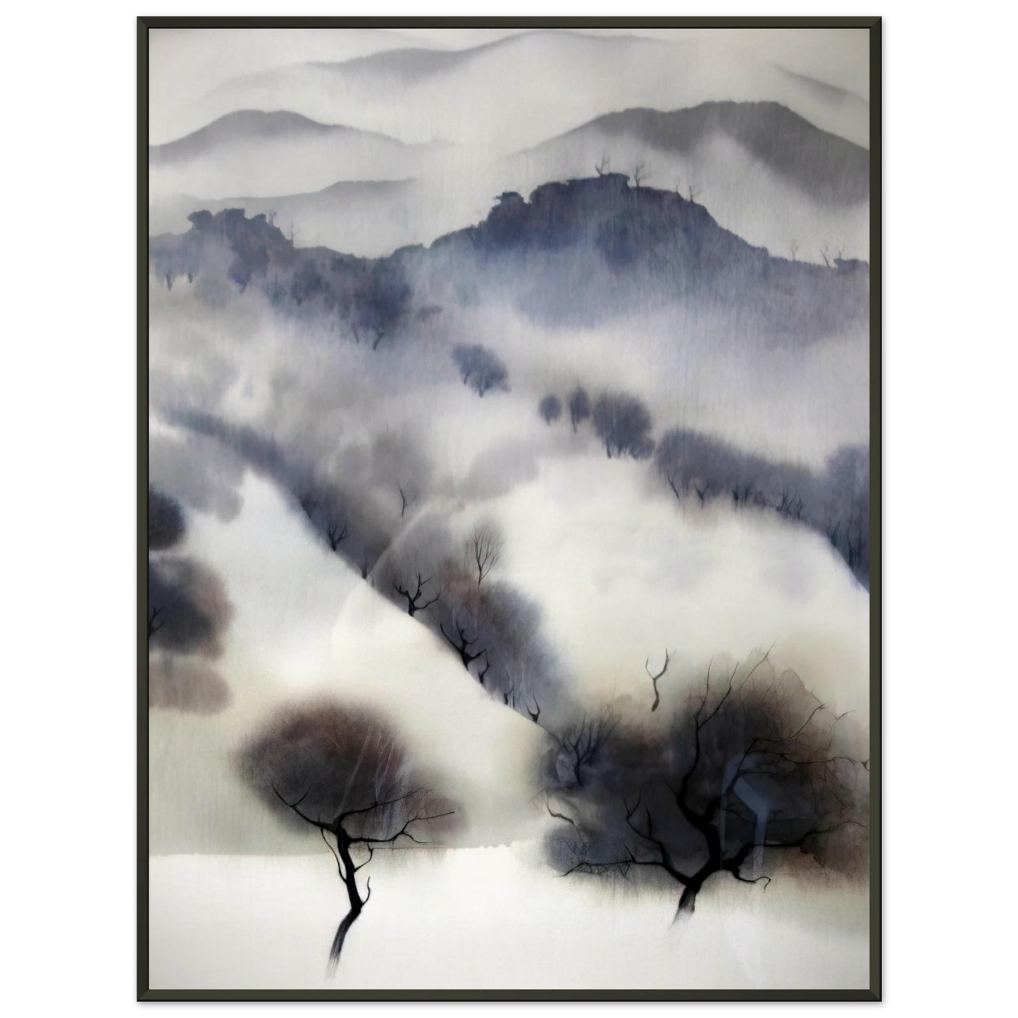 Eyvind Earle  California landscape Framed Art Print  - Aluminum Frame - 40x50 cm / 16x20 inches
