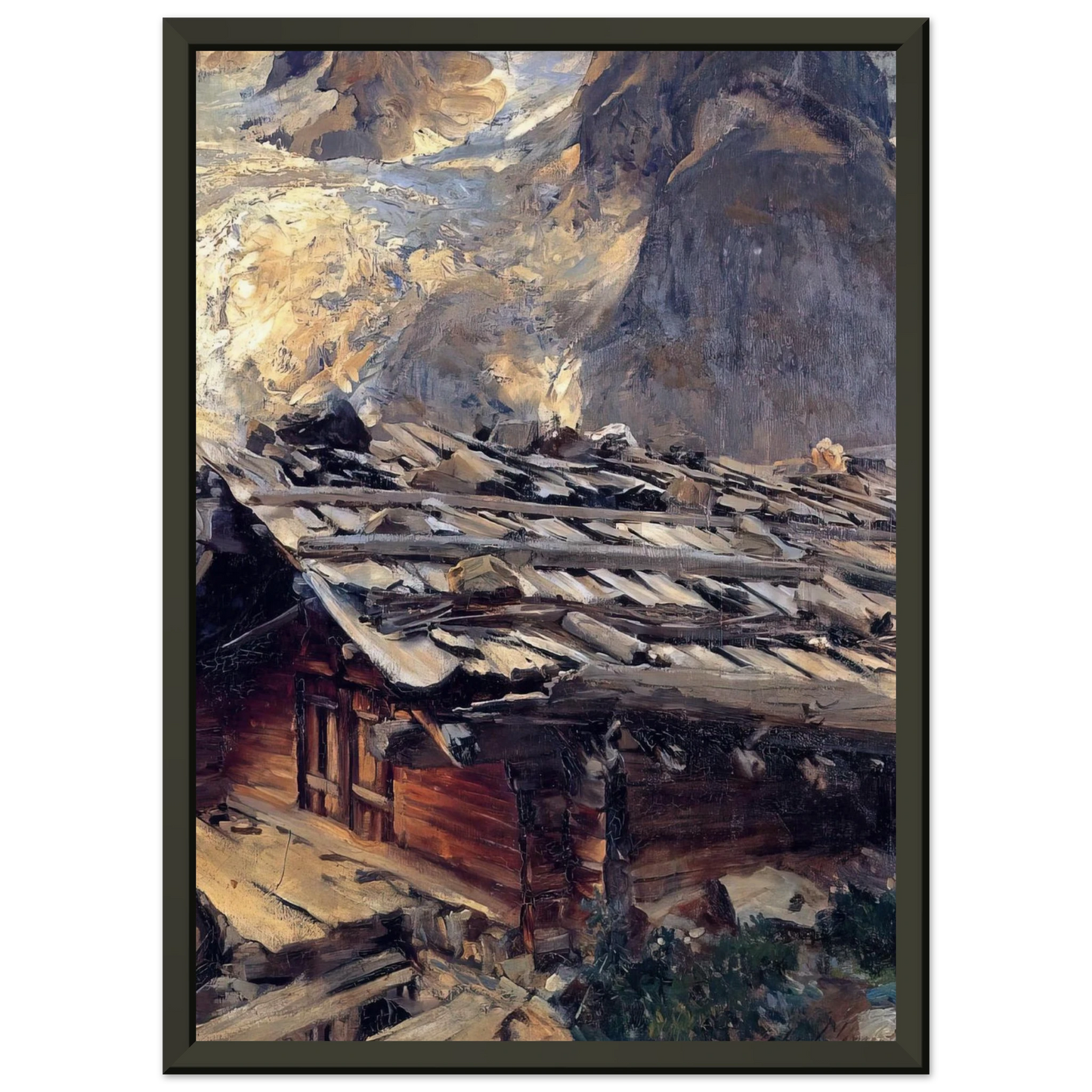 John Singer Sargent Brenva Glacier Framed Art Print - Aluminum Frame - 70x100 cm / 28x40 inches