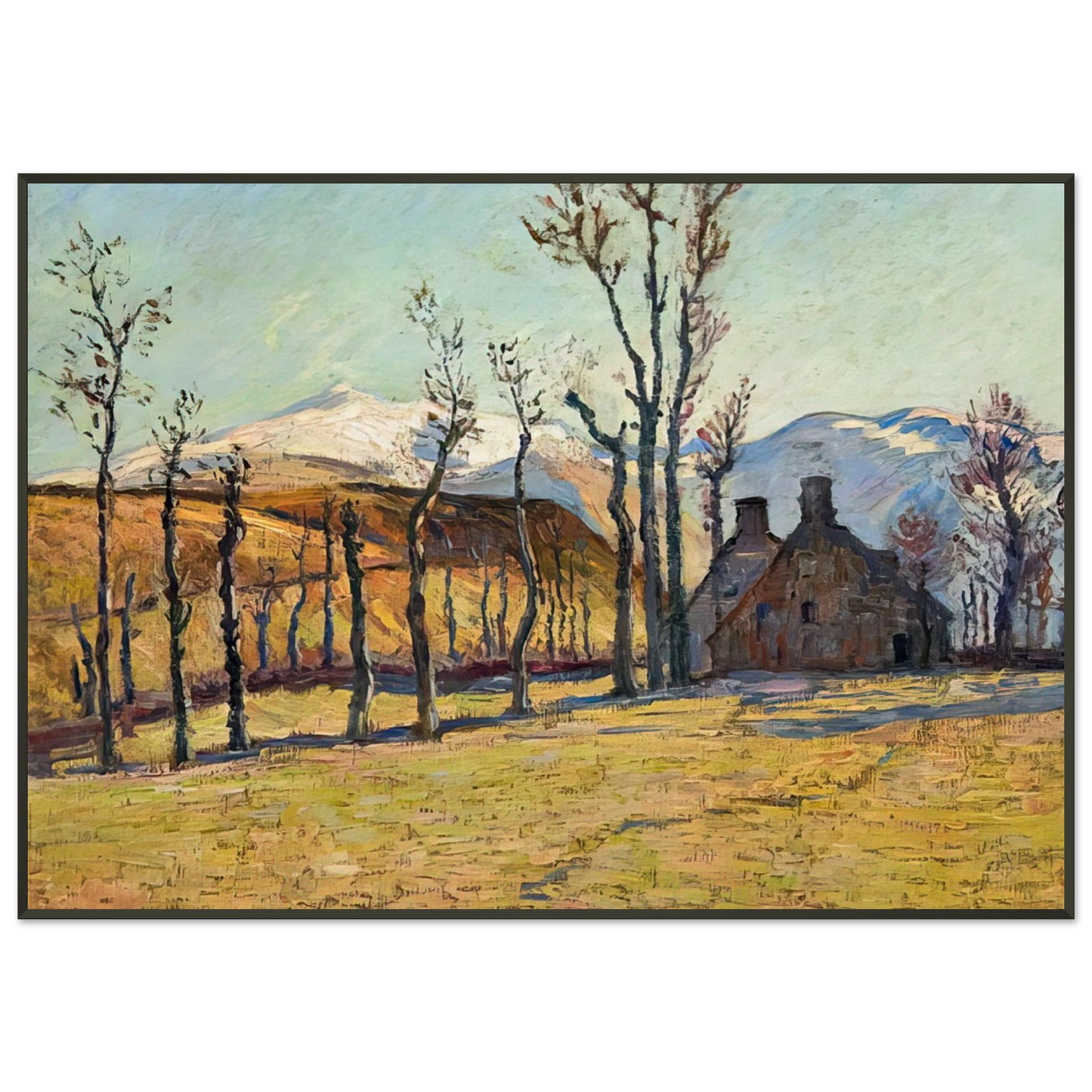 Armand Guillaumin Cottages in a landscape Framed Art Print - Aluminum Frame - 21x29.7 cm / 8x12"