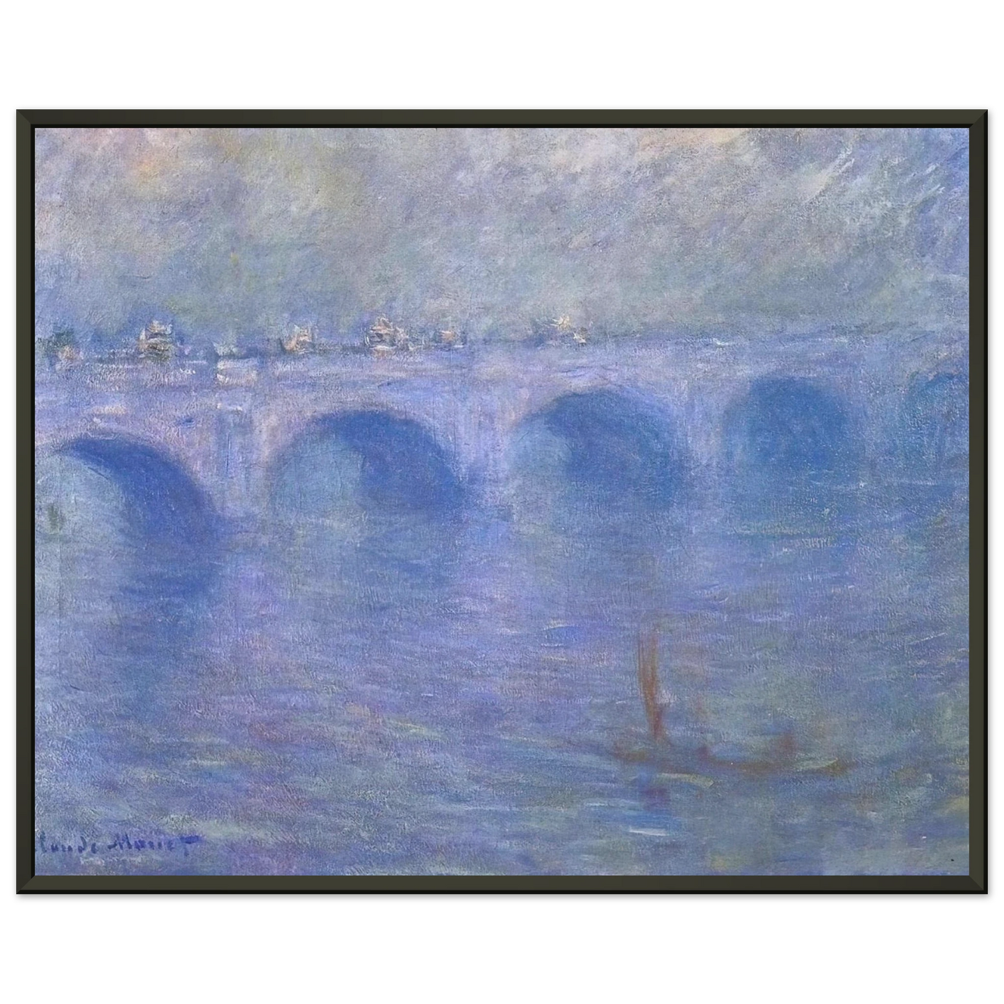 claude monet Waterloo Bridge in the Fog Framed Art Print - Aluminum Frame - 60x80 cm / 24x32 inches