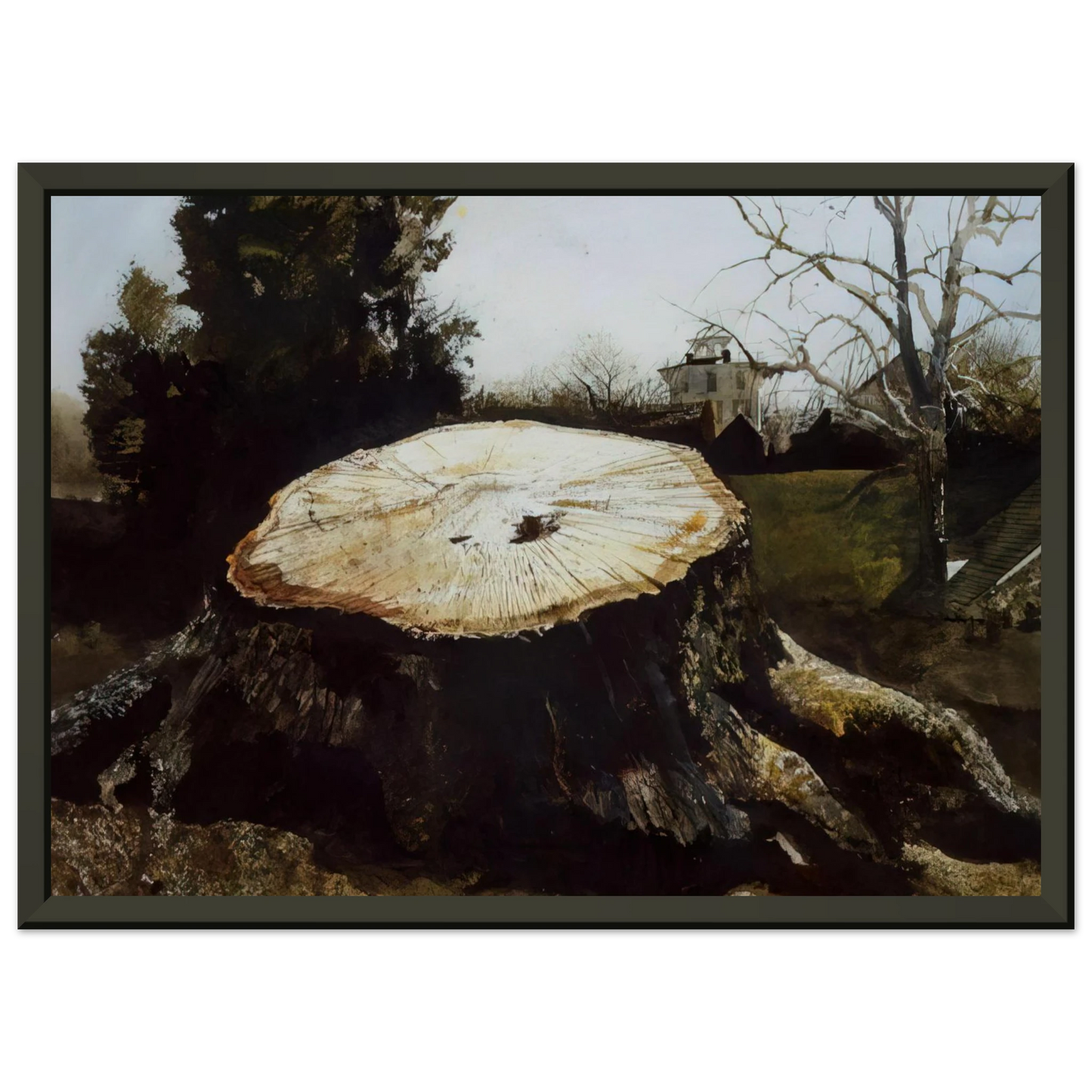 Andrew Wyeth THE BIG OAK Framed Art Print - Aluminum Frame - 40x50 cm / 16x20 inches