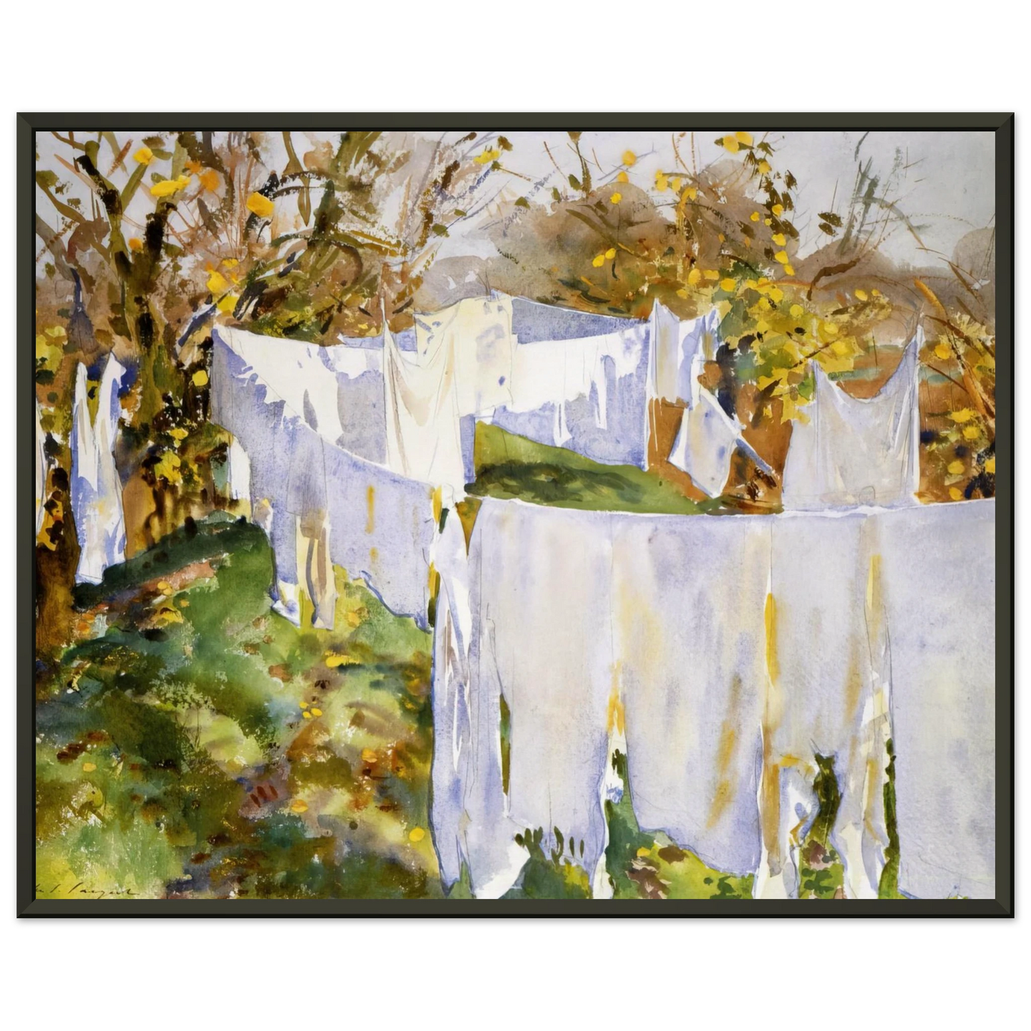 John Singer Sargent La Biancheria Framed Art Print - Aluminum Frame - 70x100 cm / 28x40 inches