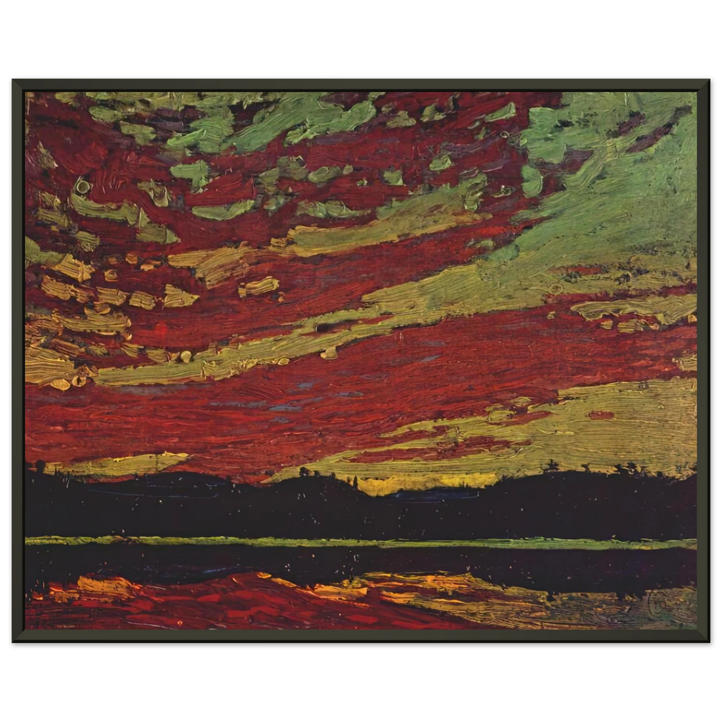 Tom Thomson SUNSET 1915 Framed Art Print - Aluminum Frame - 60x80 cm / 24x32 inches