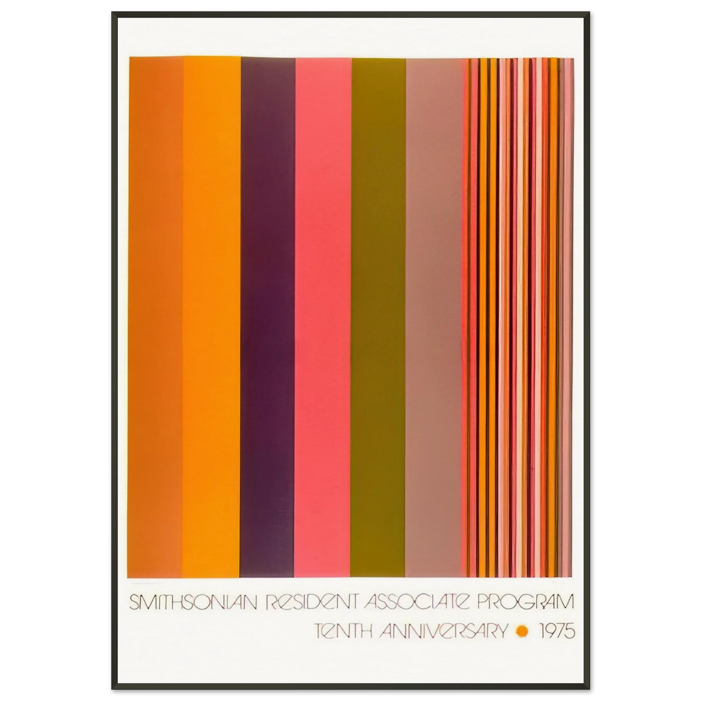 Gene Davis Smithsonian Resident Associate Program Tenth Anniversary Poster 1975 Framed Art Print - Aluminum Frame - 21x29.7 cm / 8x12"