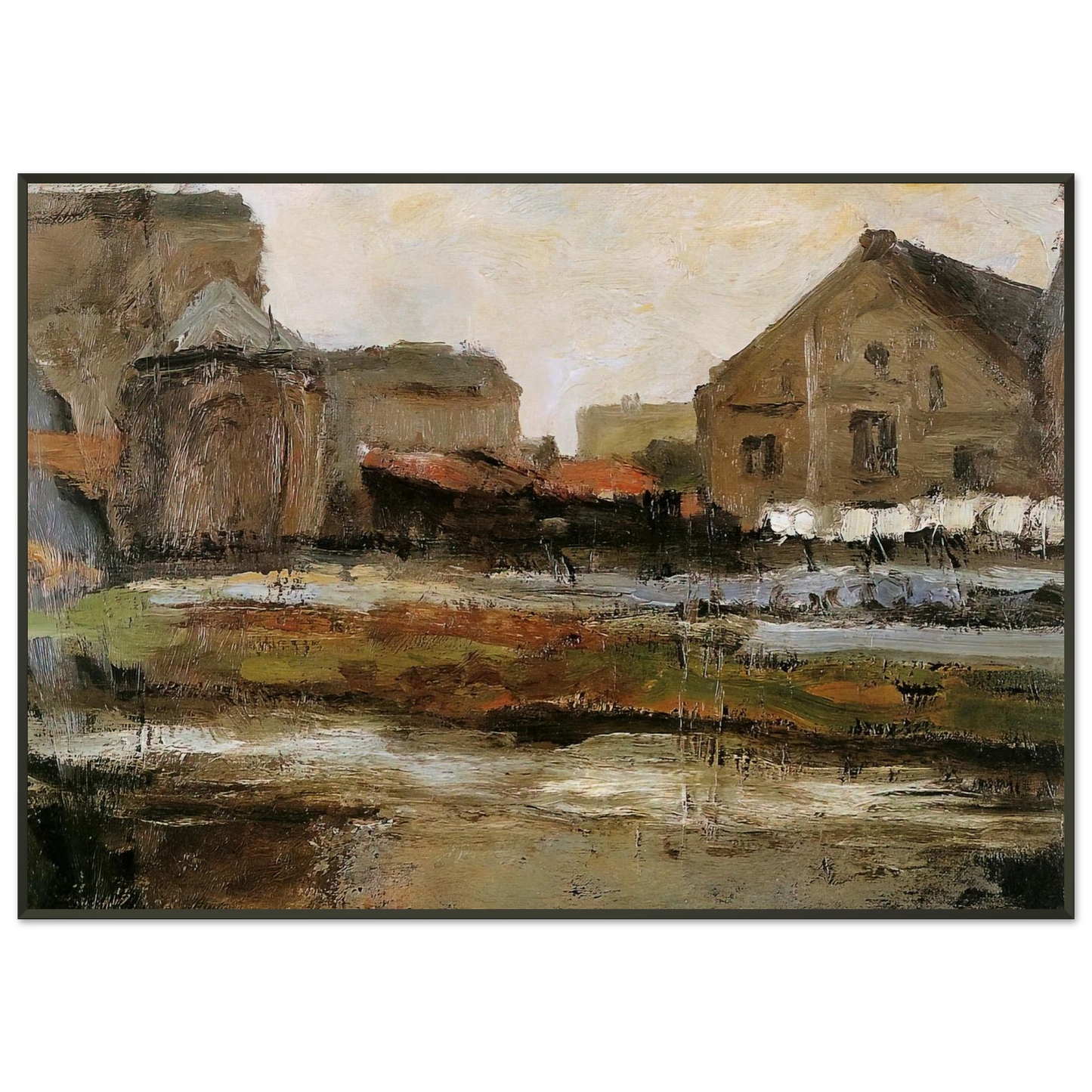 Piet Mondrian Schinkelbuurtje Sun Framed Art Print - Aluminum Frame - 21x29.7 cm / 8x12"