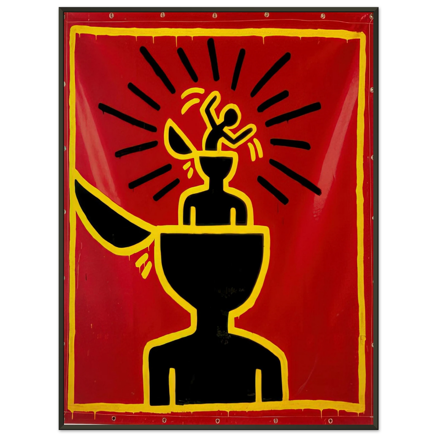 Keith Haring UNTITLED 1982 Framed Art Print - Aluminum Frame - 40x50 cm / 16x20 inches