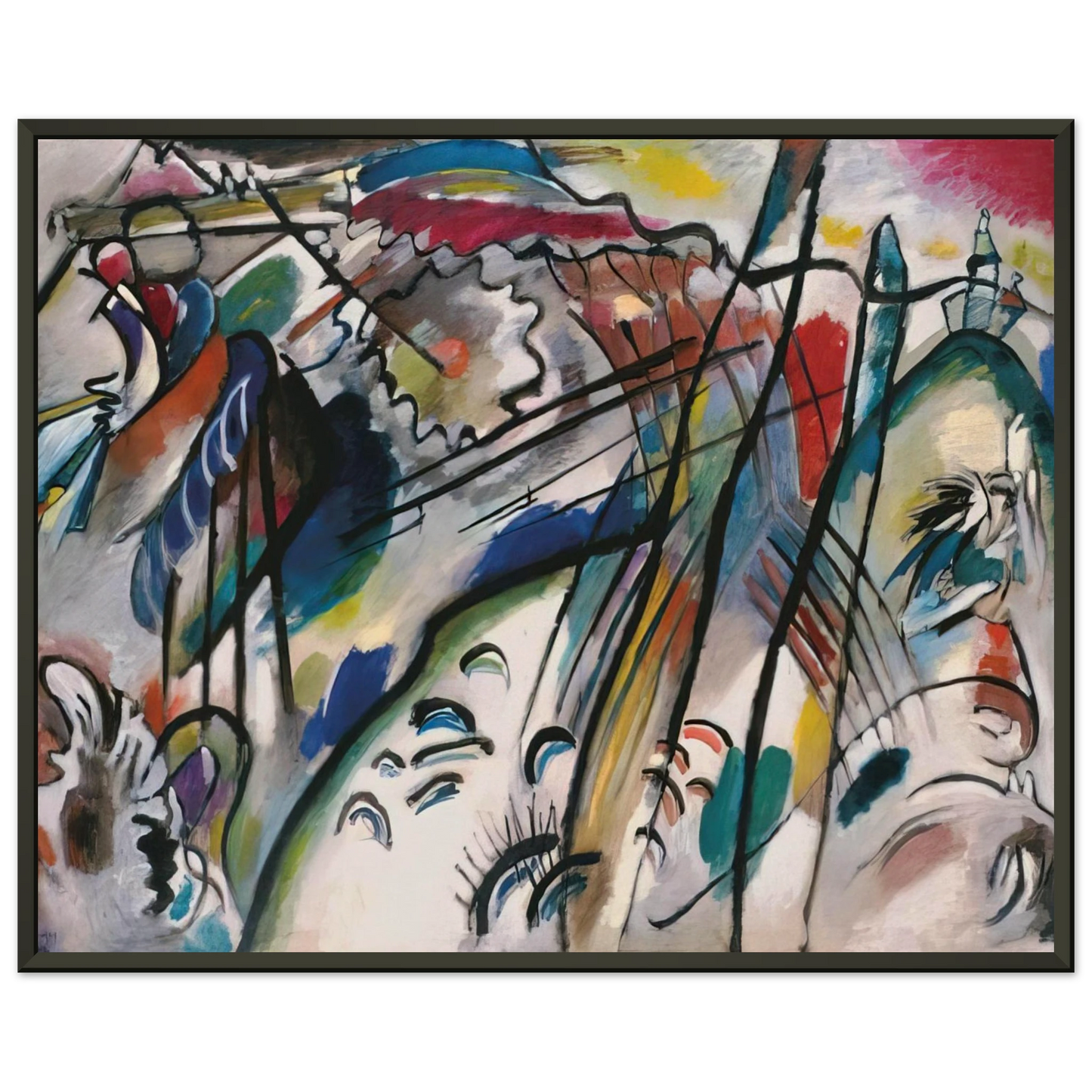 Wassily Kandinsky  IMPROVISATION 28 SECOND VERSION 1912 Framed Art Print  - Aluminum Frame - 40x50 cm / 16x20 inches