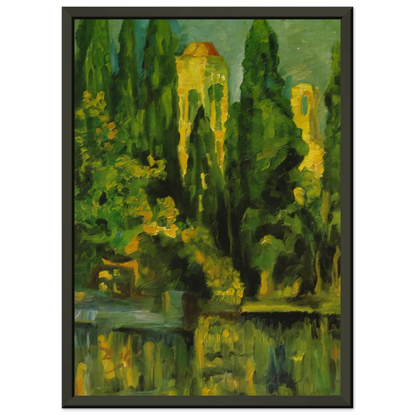 Salvador Dali VILABERTRIN CHURCH TOWER 1919 Framed Art Print - Aluminum Frame - 40x50 cm / 16x20 inches