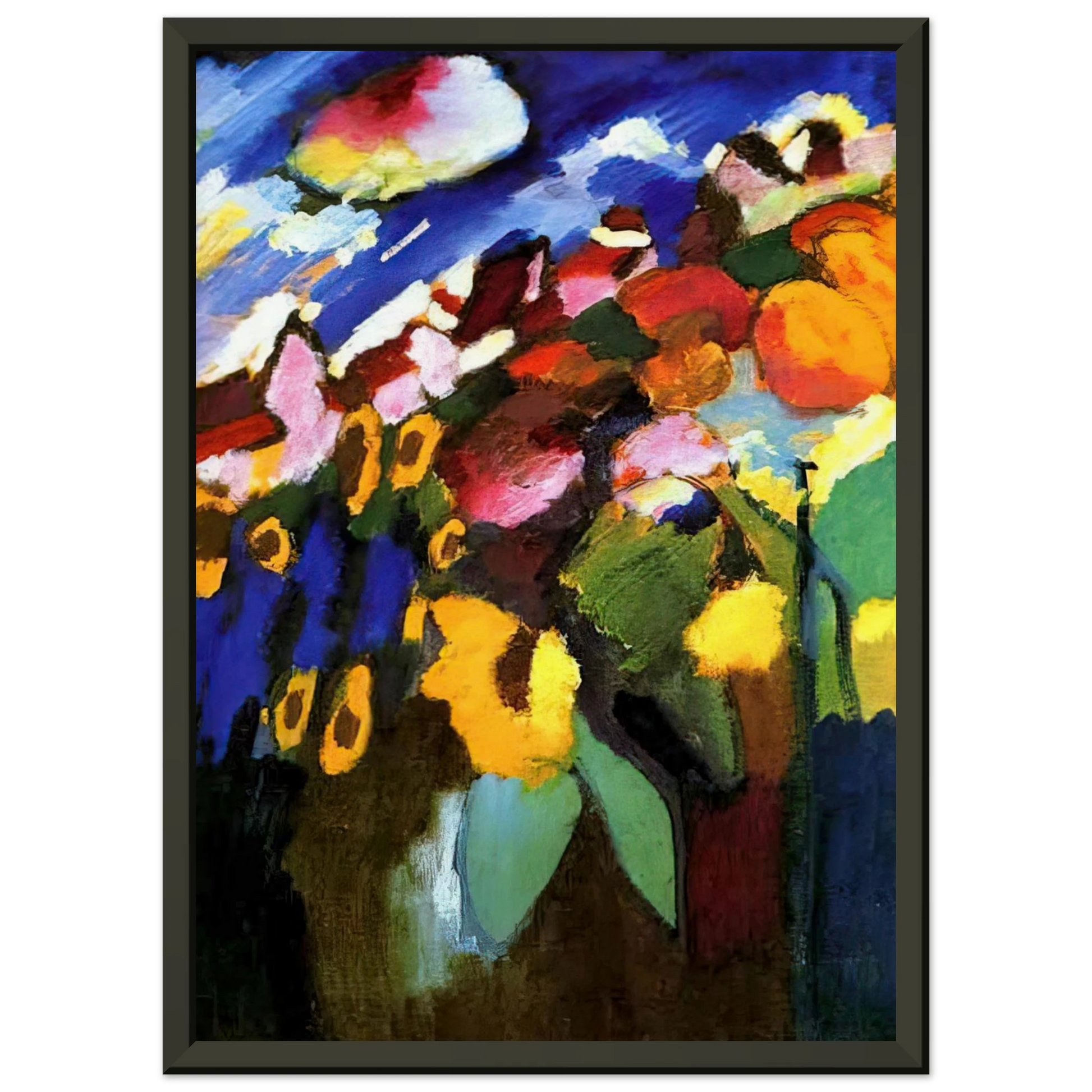 Wassily Kandinsky  MURNAU GARDEN 1909 Framed Art Print  - Aluminum Frame - 40x50 cm / 16x20 inches