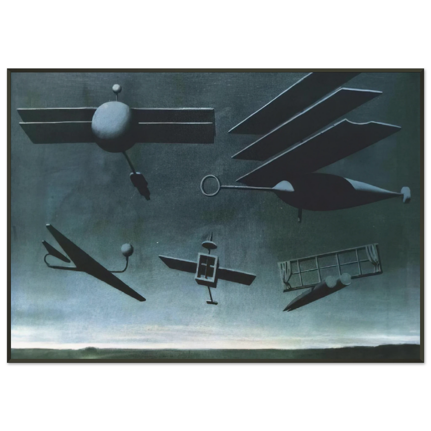 Rene Magritte BLACK FLAG 1937 Framed Art Print - Aluminum Frame - 21x29.7 cm / 8x12"