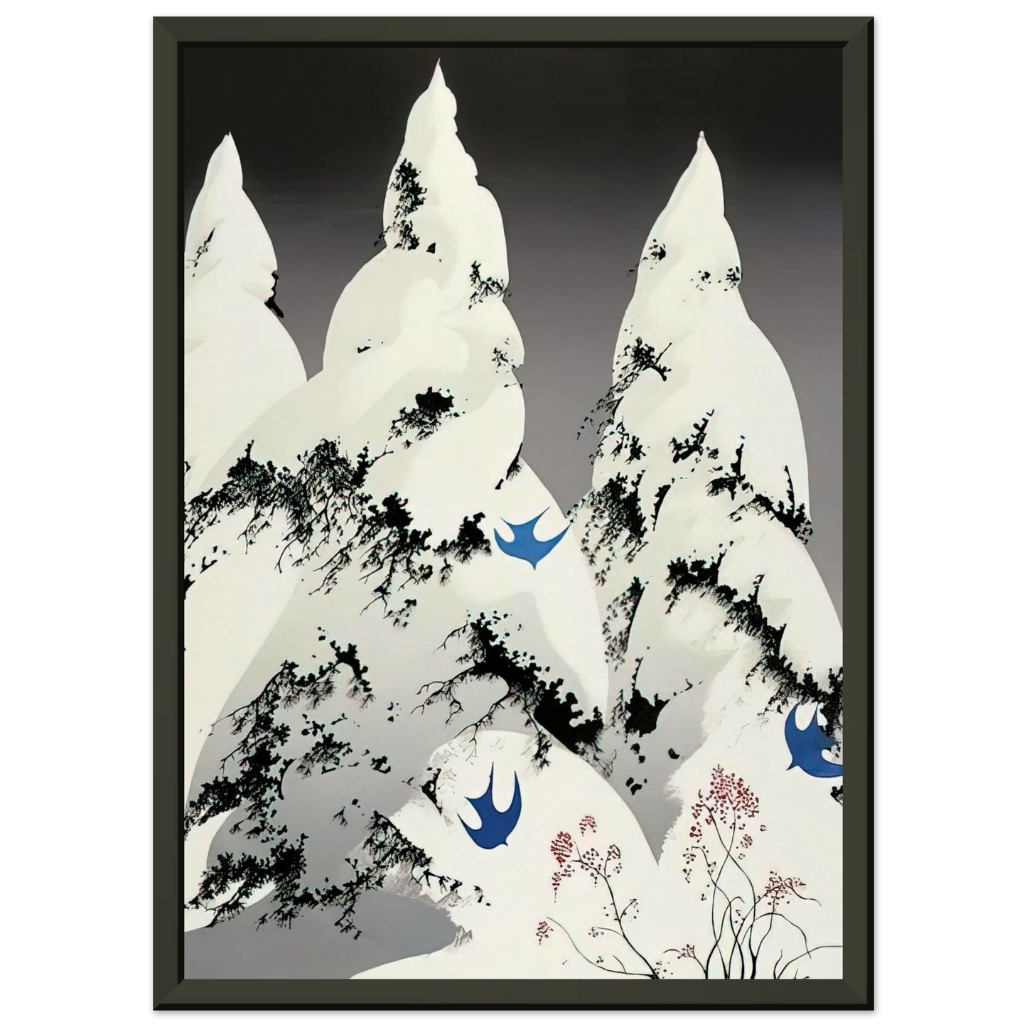 Eyvind Earle Winter Pine Framed Art Print - Aluminum Frame - 40x50 cm / 16x20 inches