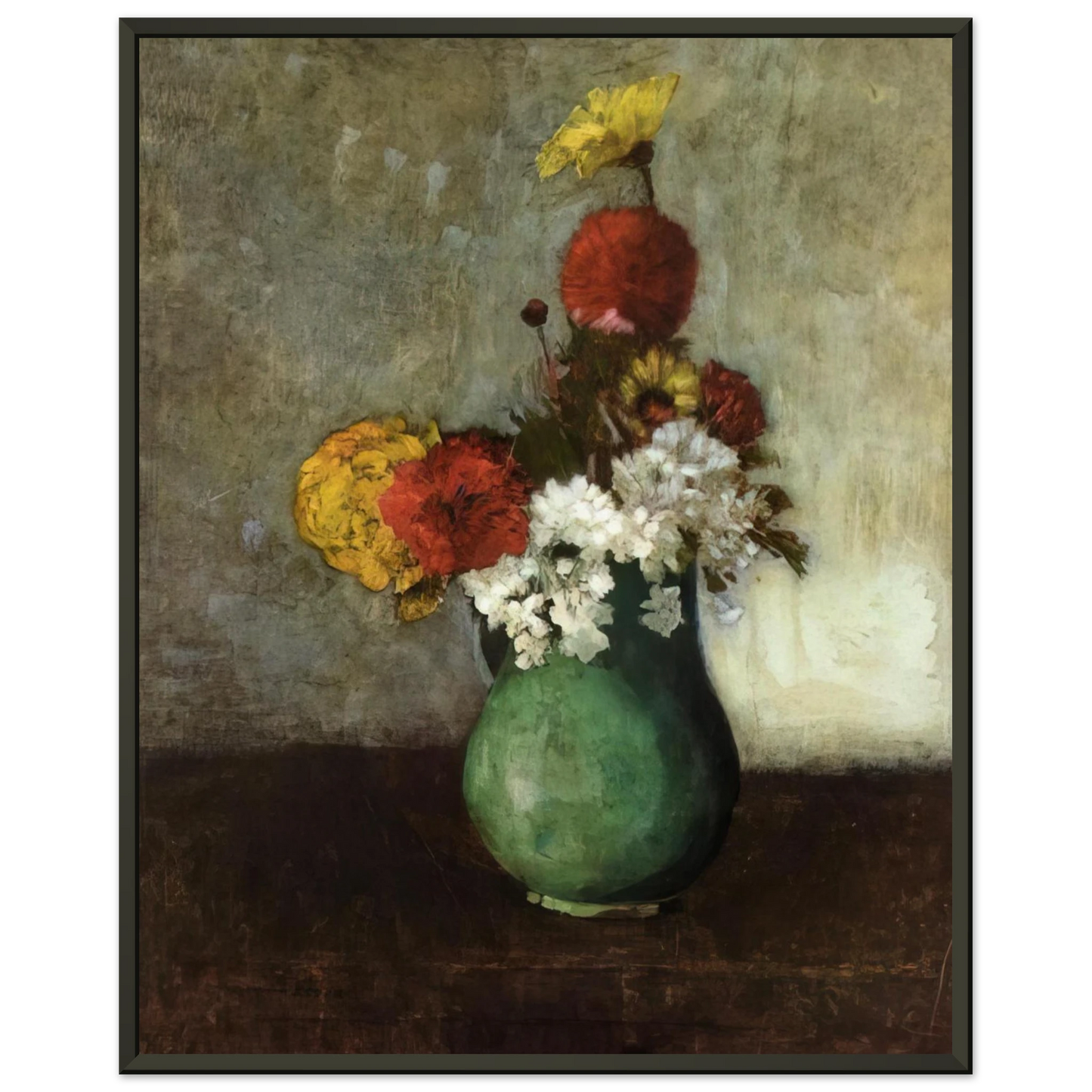 Odilon Redon VASE OF FLOWERS 1900 Framed Art Print - Aluminum Frame - 70x100 cm / 28x40 inches