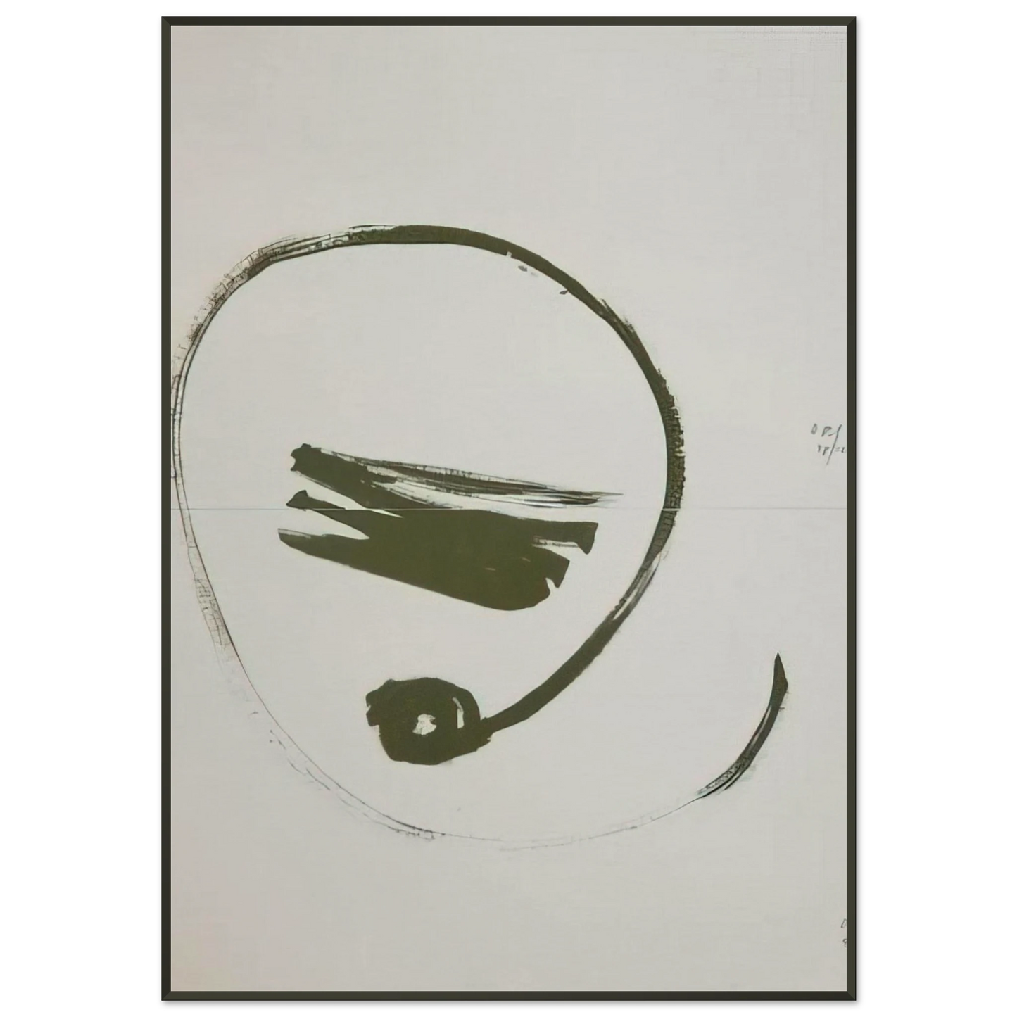 Dieter Roth Brush Action 1977 Framed Art Print - Aluminum Frame - 21x29.7 cm / 8x12"