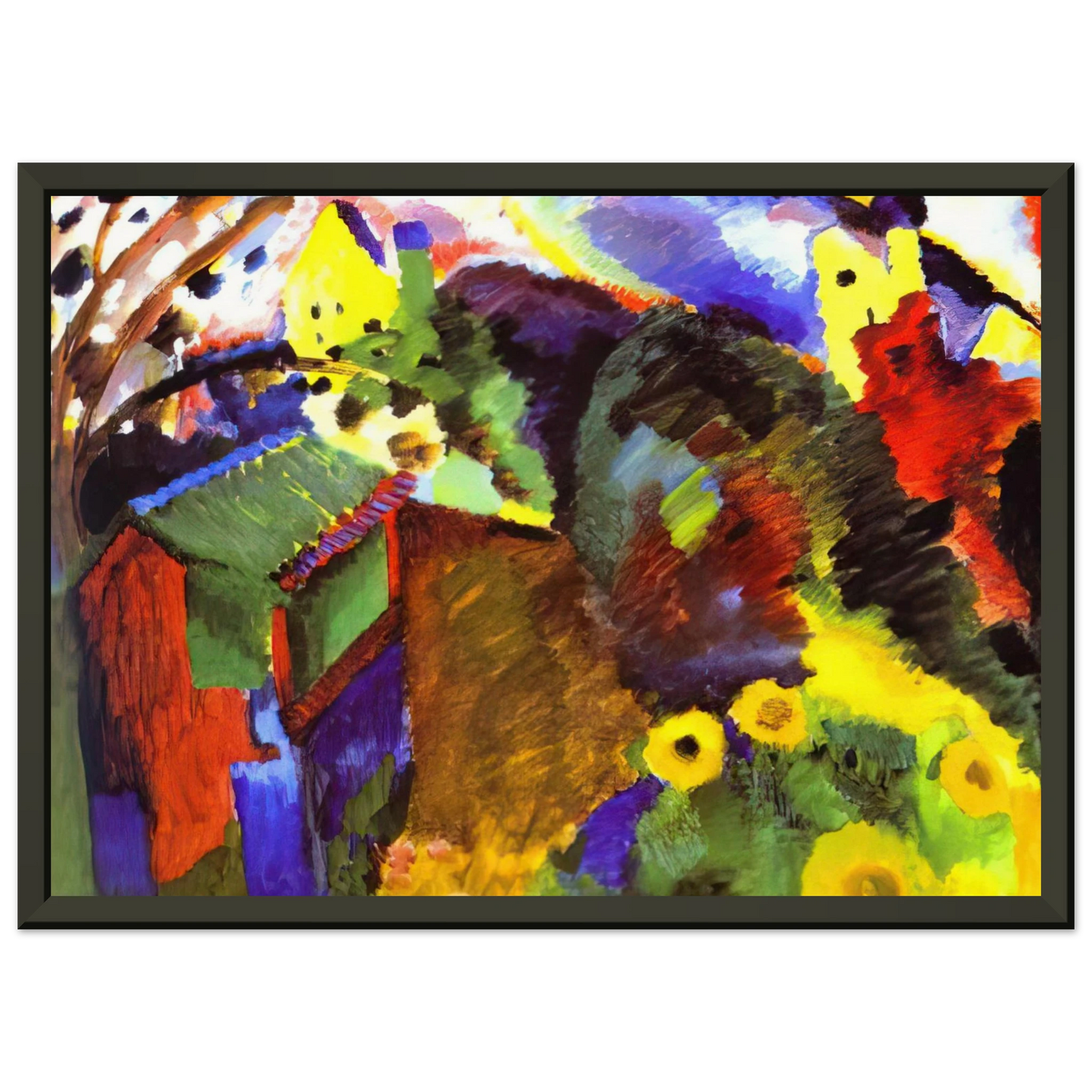 Wassily Kandinsky  MURNAU GARDEN 1910 Framed Art Print  - Aluminum Frame - 40x50 cm / 16x20 inches