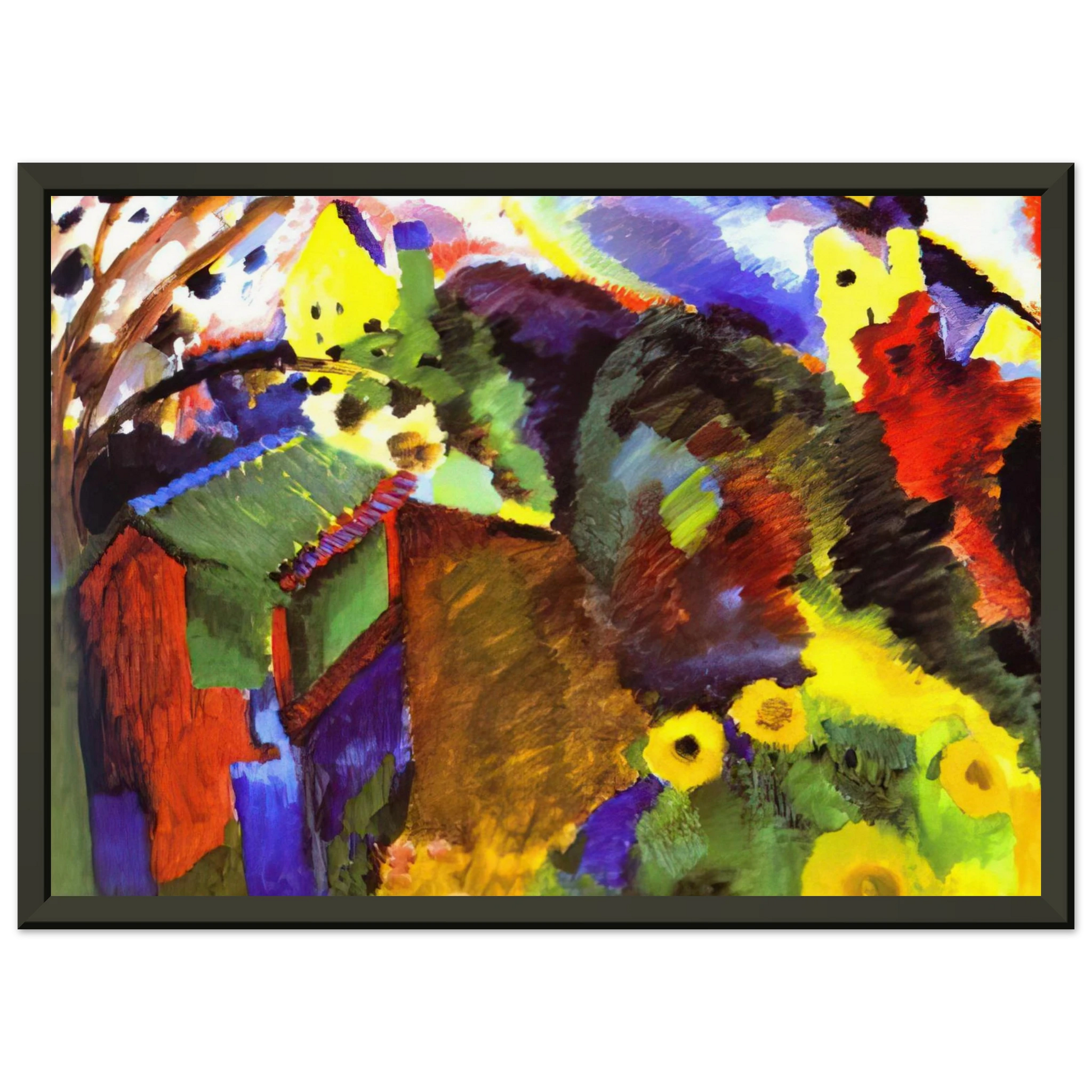 Wassily Kandinsky  MURNAU GARDEN 1910 Framed Art Print  - Aluminum Frame - 40x50 cm / 16x20 inches