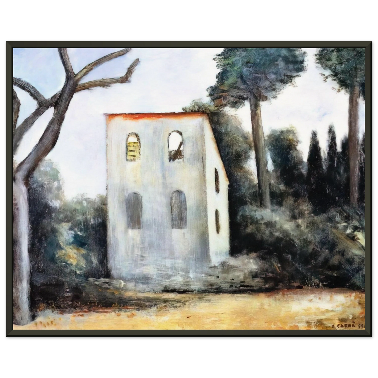 Carlo Carra LA CASA ABBANDONATA 1930 Framed Art Print - Aluminum Frame - 60x80 cm / 24x32 inches
