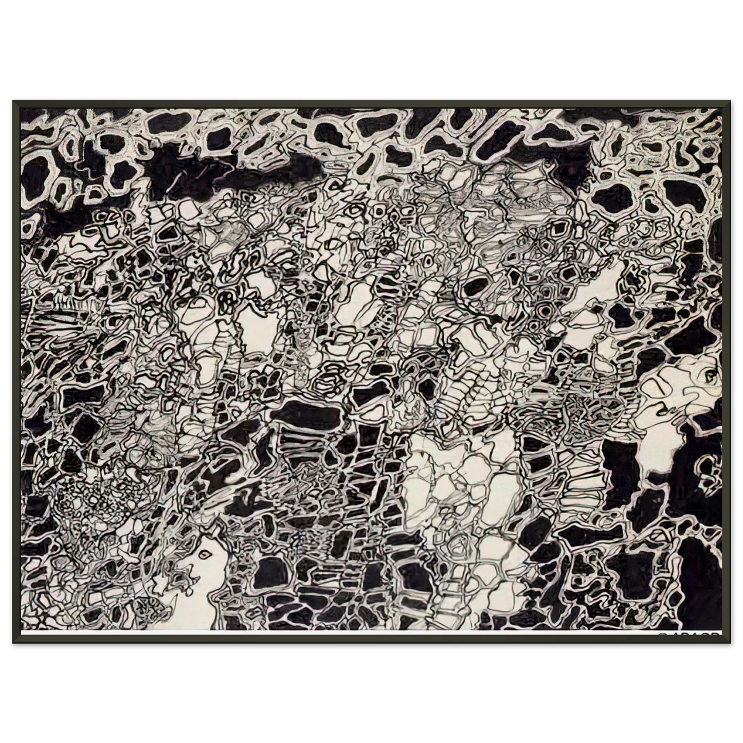 Jean Dubuffet BRIGHT METEOR Framed Art Print - Aluminum Frame - 40x50 cm / 16x20 inches