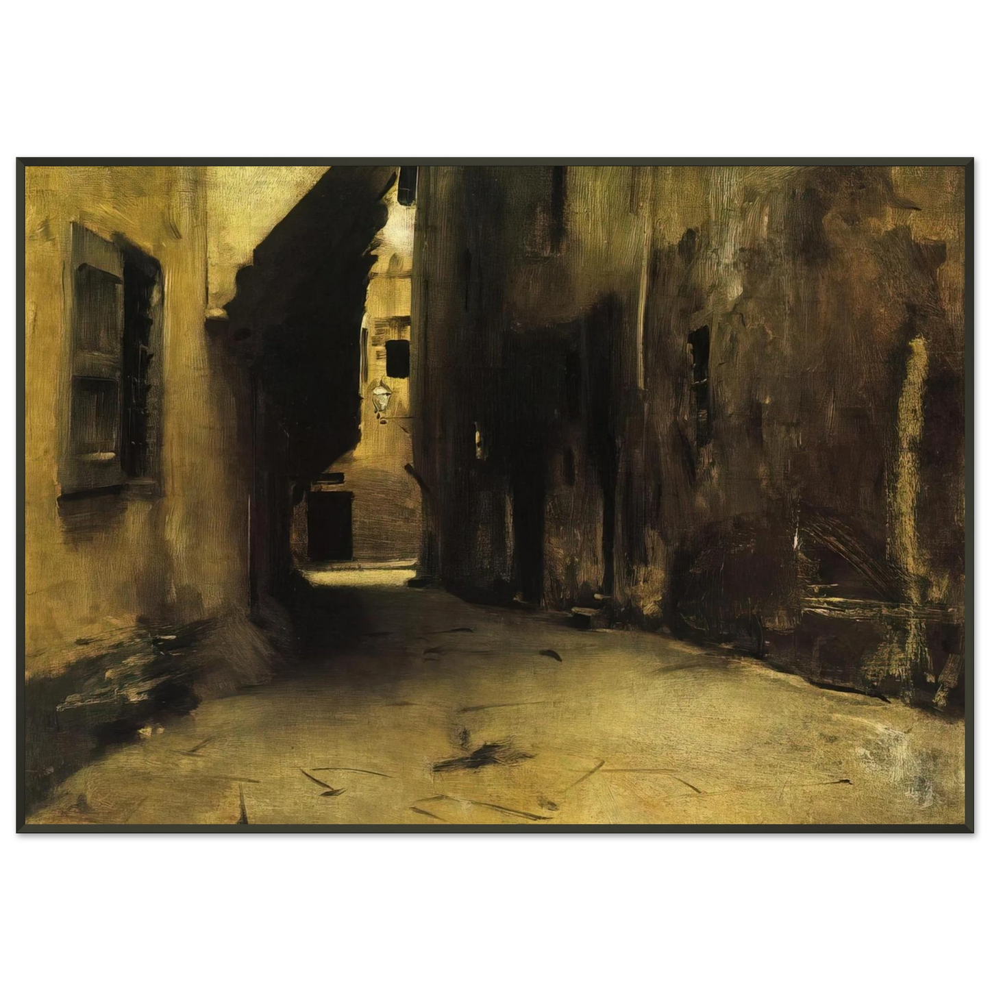 John Singer Sargent  A Street in Venice Framed Art Print  - Aluminum Frame - 21x29.7 cm / 8x12"
