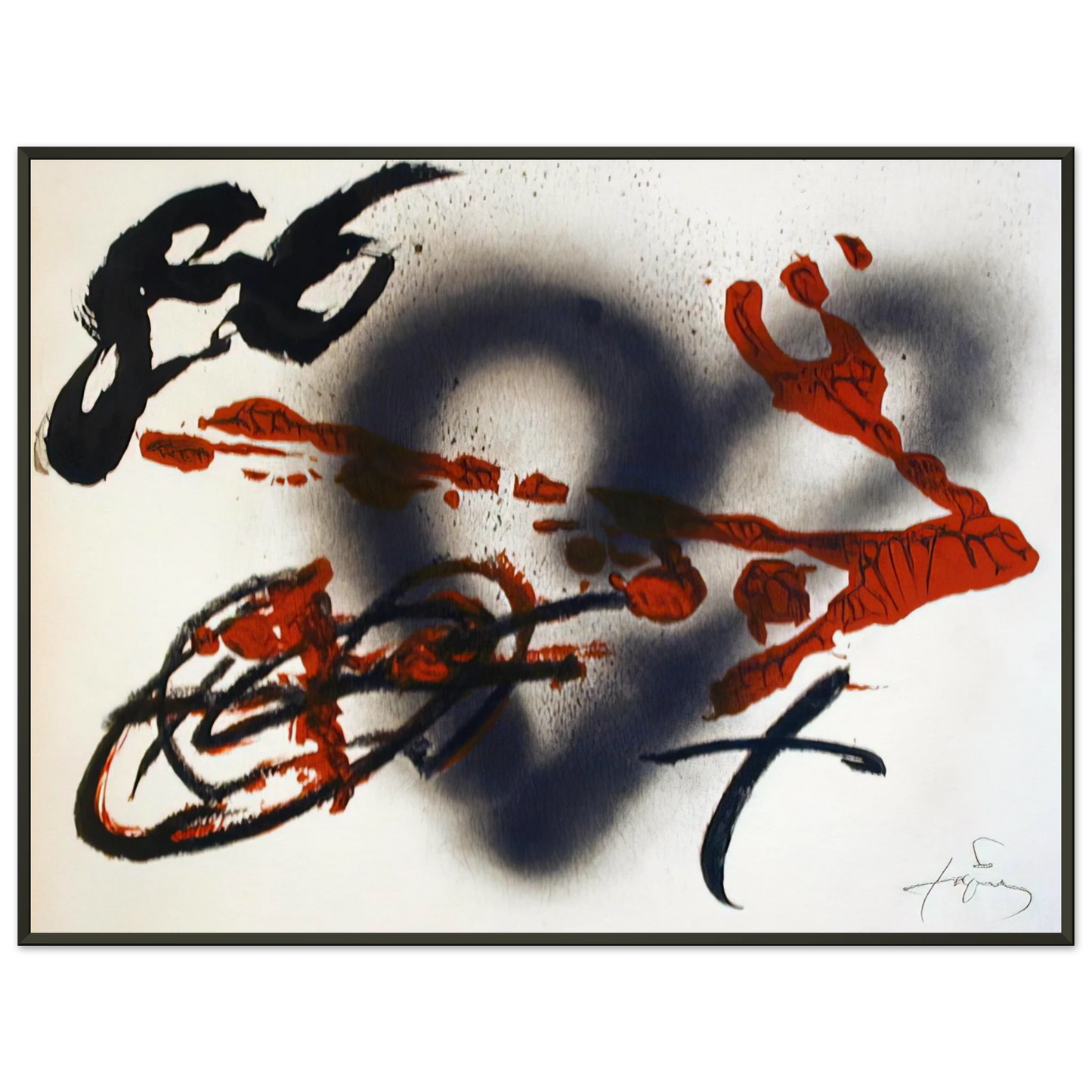 Antoni Tapies COEUR ET FLECHE 1985 Framed Art Print - Aluminum Frame - 60x80 cm / 24x32 inches