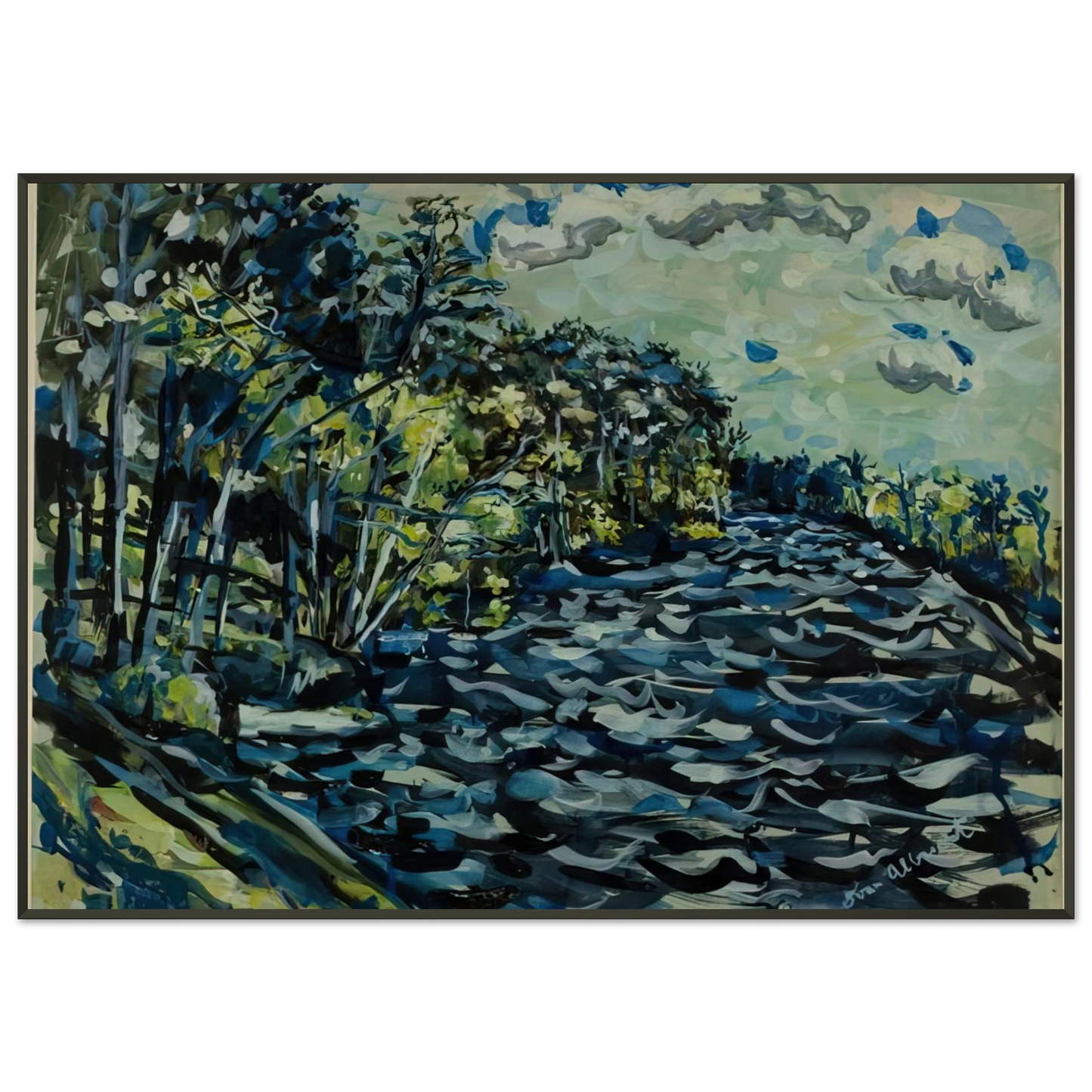 Ivan Albright ST MARY S BLACK RIVER IS BLUE GEORGIA 1964 Framed Art Print - Aluminum Frame - 21x29.7 cm / 8x12"