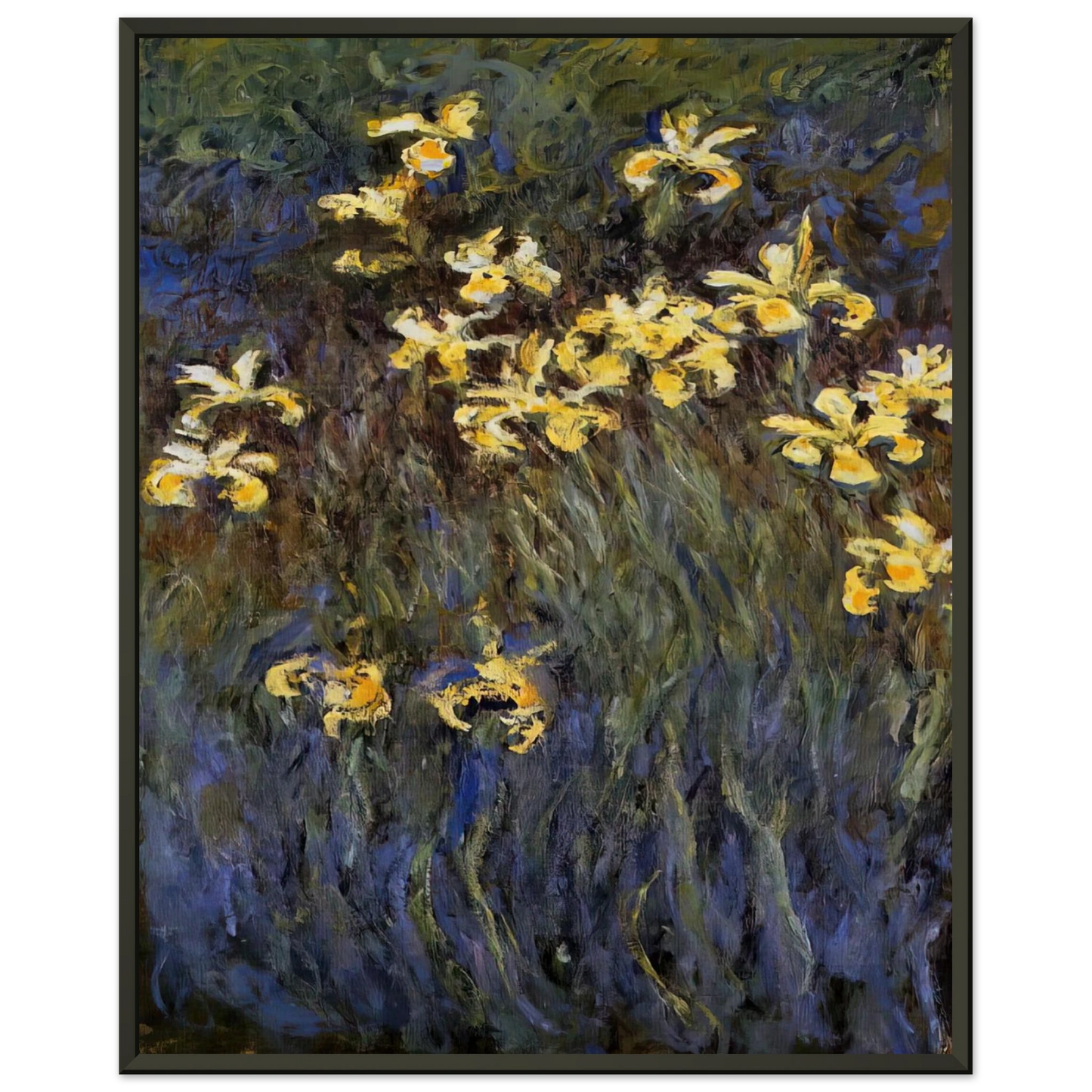claude monet The Yellow Irises Framed Art Print - Aluminum Frame - 60x80 cm / 24x32 inches